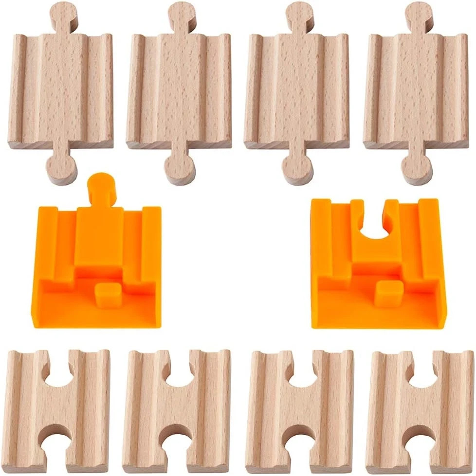 ® Toys 8 Pcs Wooden Train Track Male-Male Female-Female Adapter Pack Fits Thomas