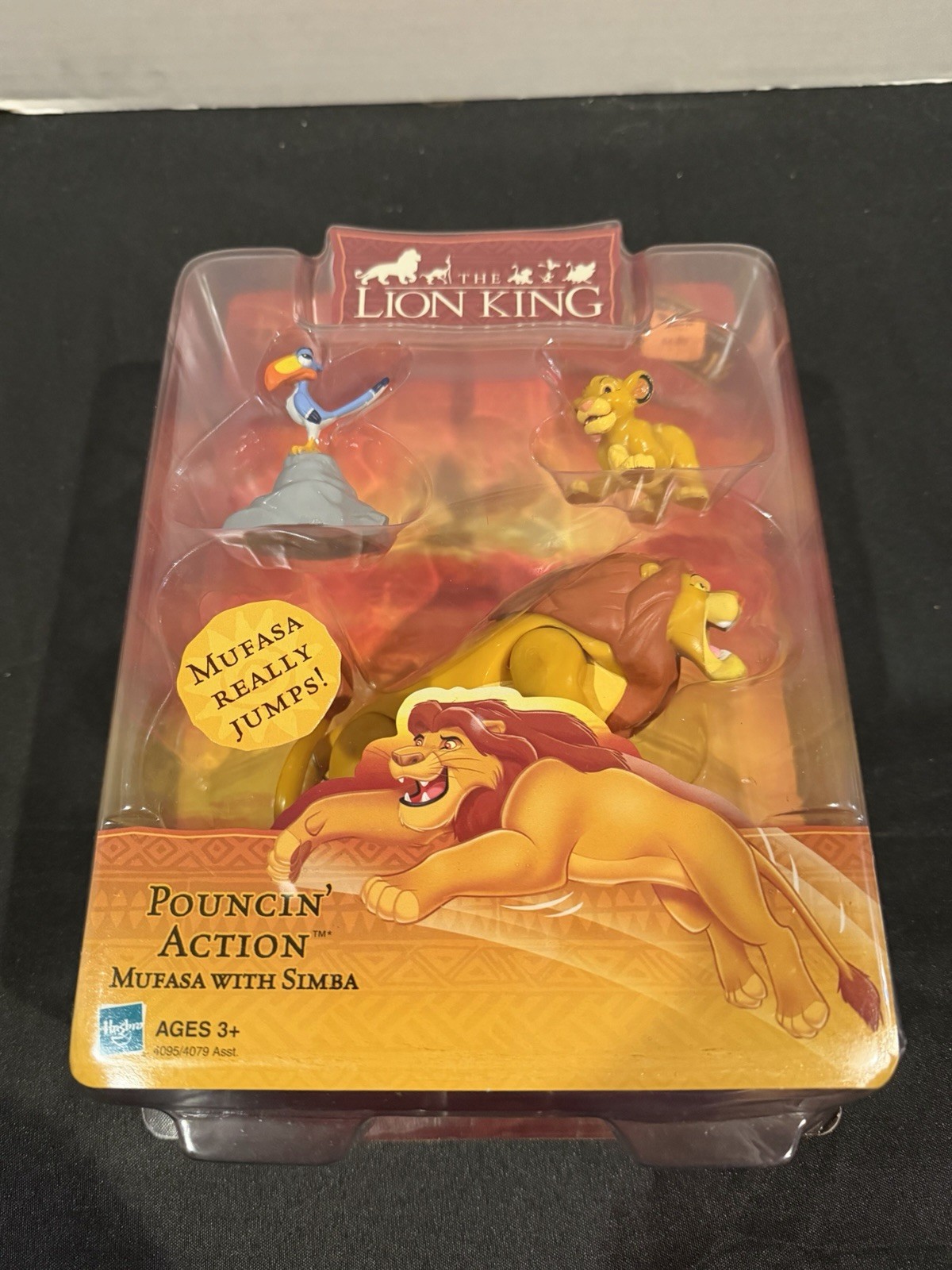 Vintage Disney Lion King Pouncin&rsquo; Action Action Mufasa Simba Figure Hasbro New