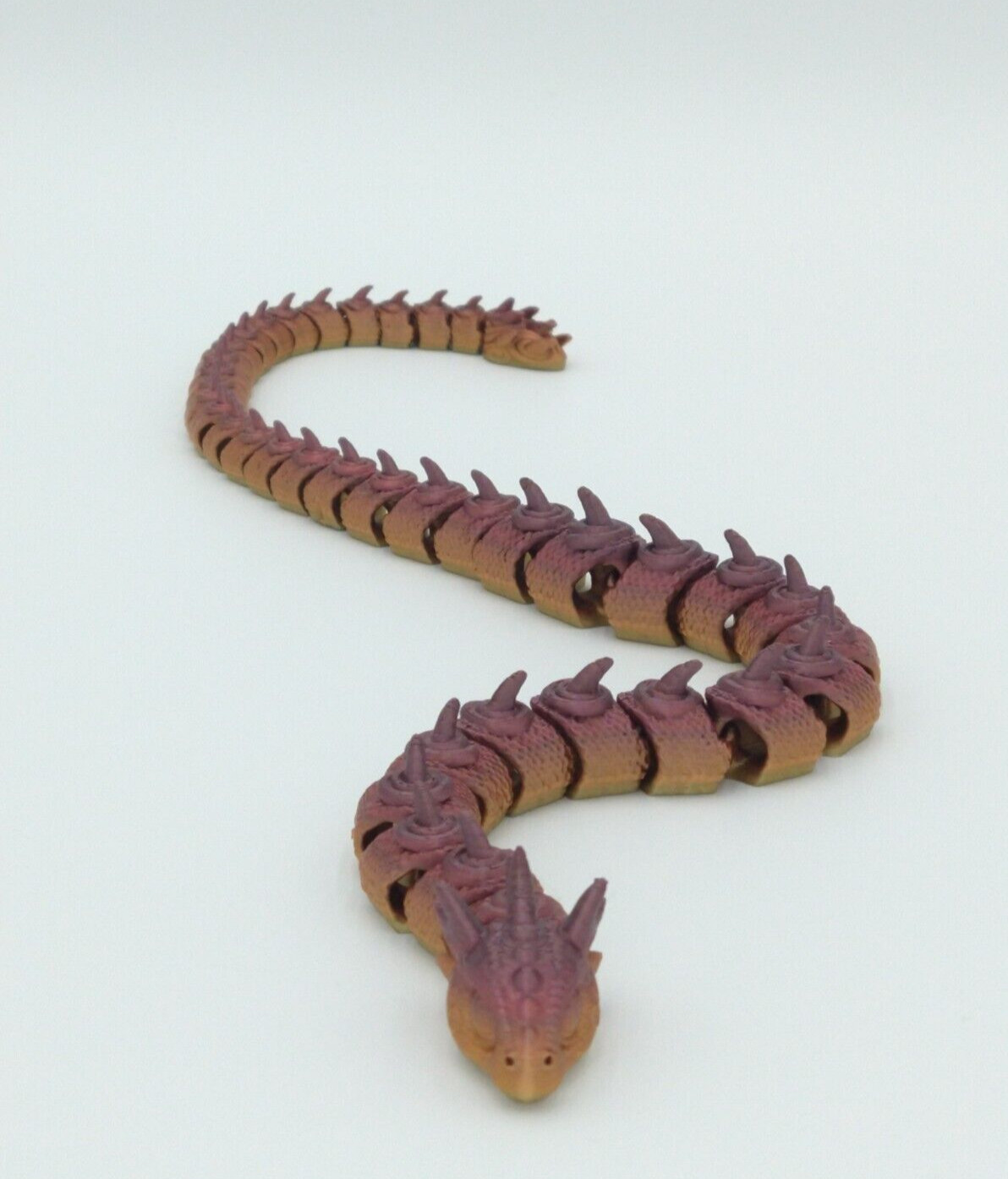 SERPENT SNAKE DRAGON Articulated Flexi Figure 3D Printed Metallic Rainbow 21&Prime;