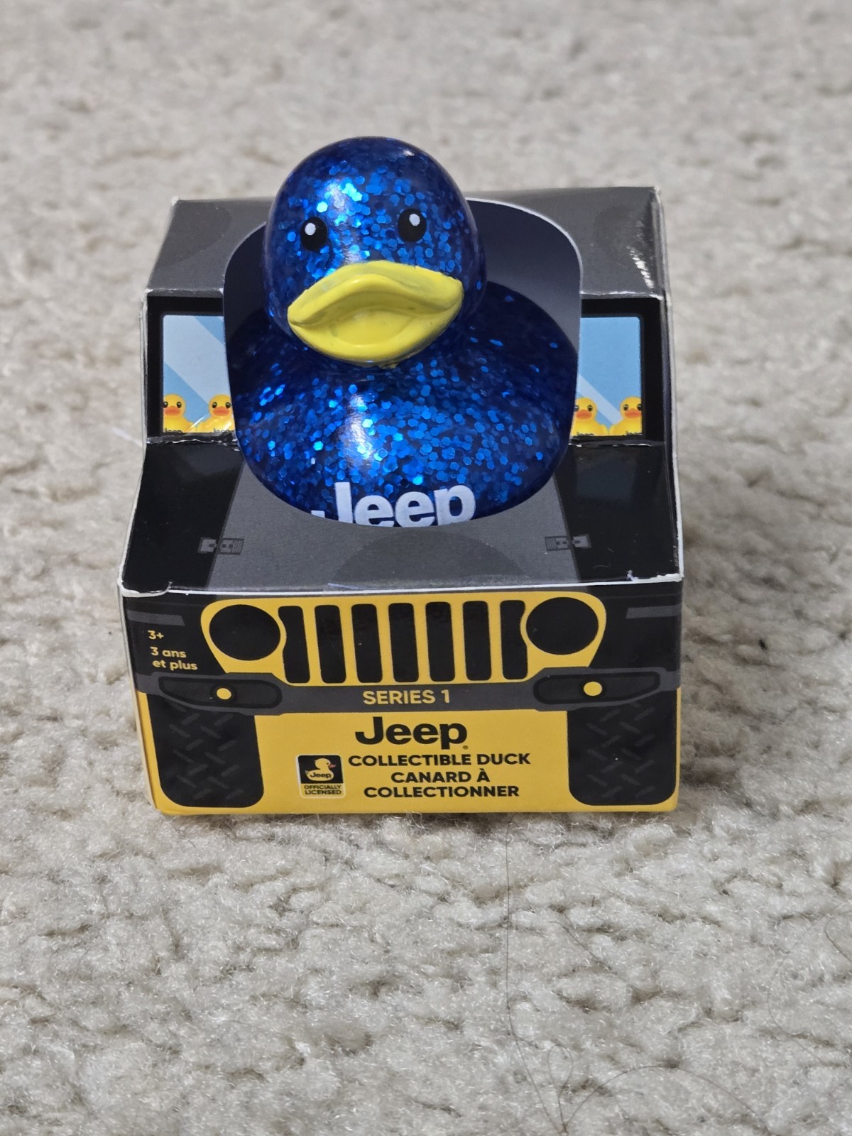 Jeep Branded 2&Prime; Ducks in Paper Jeep 4×4 Box – Blue Glitter