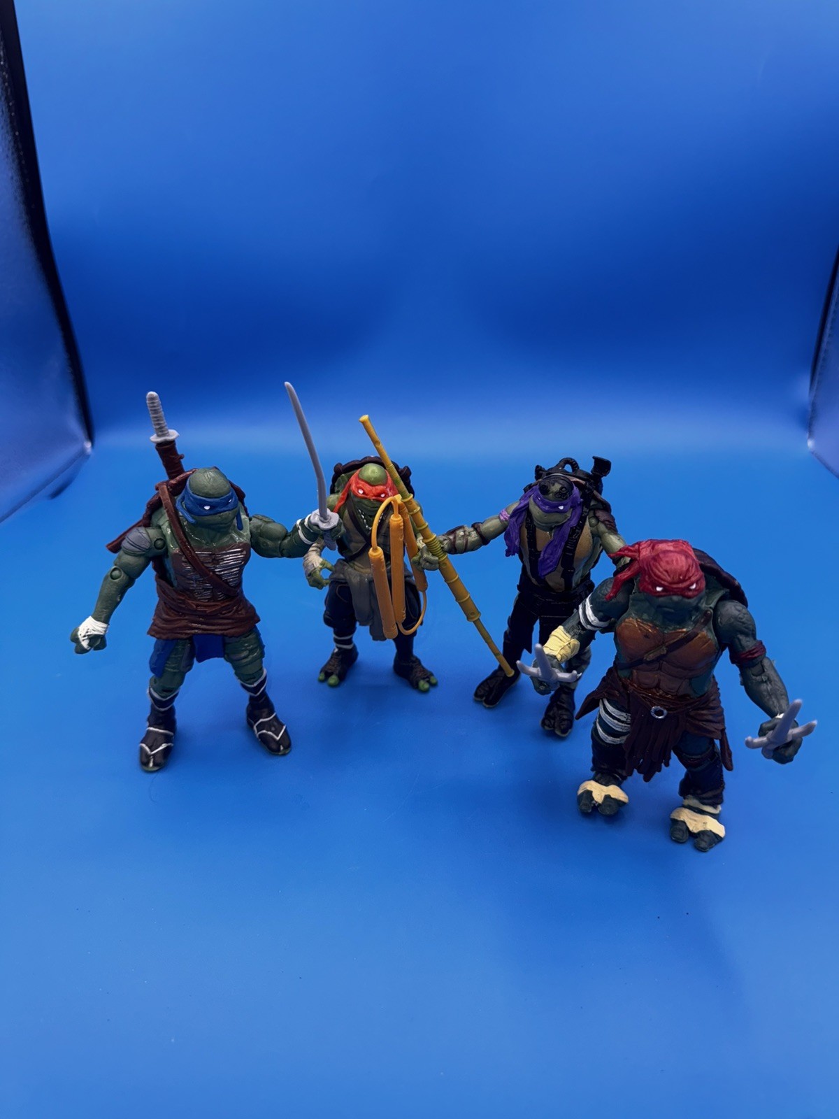 Teenage Mutant Ninja Turtles 2014 5&Prime; Lot of 4 Movie Figures with weapons