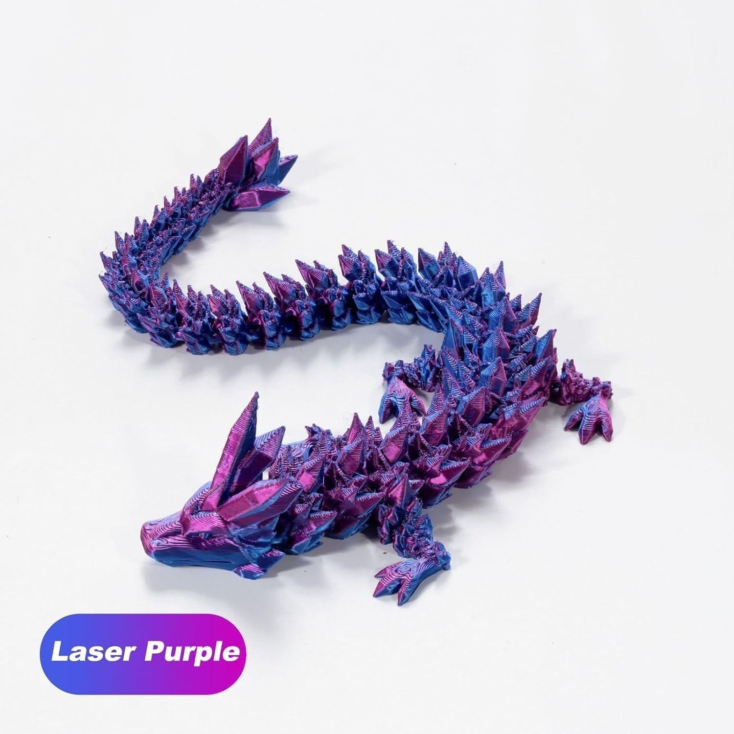 3D Printed Crystal Dragon 12In 3Pcs Flexible Articulated Fidget Toy Decor