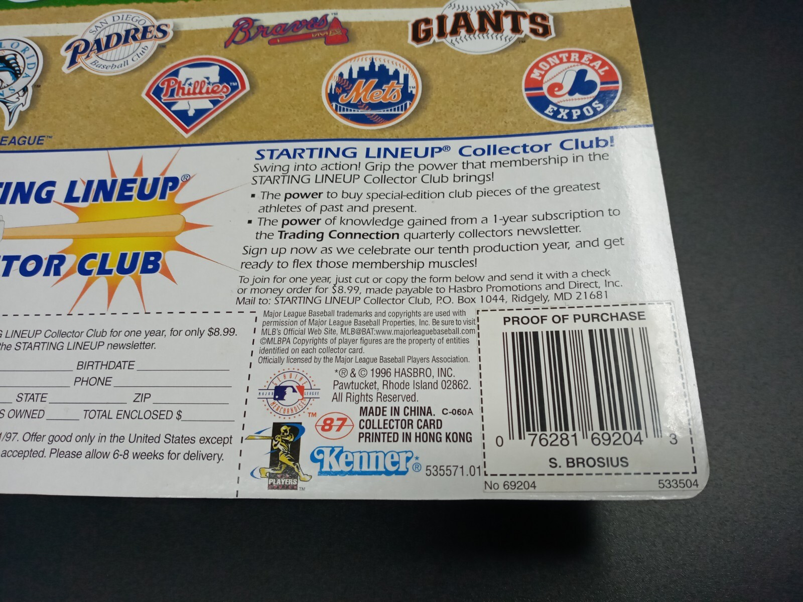1997 Starting Lineup Baseball Figure & Card Scott Brosius Oakland A&rsquo;s Athletics