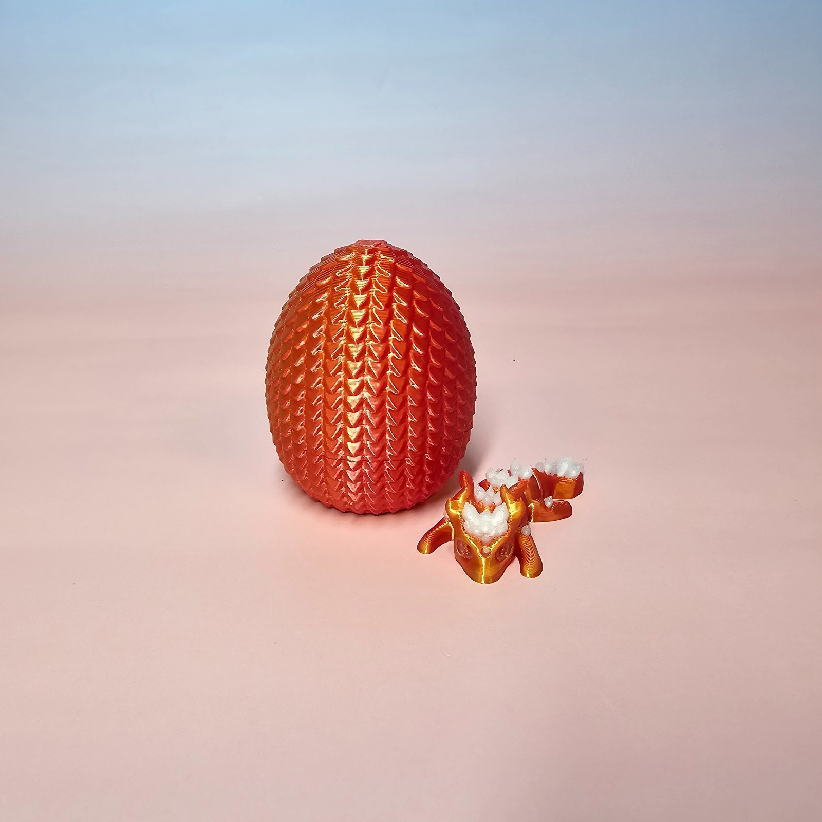 Egg With Crystal Dragon 3D Printed