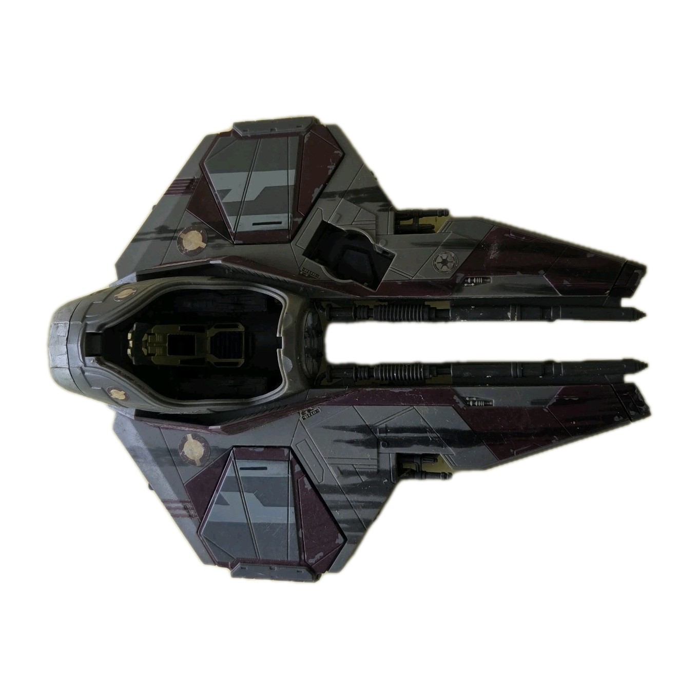 2004 Hasbro Star Wars Obi-Wan Jedi Starfighter Incomplete Missing Windshield