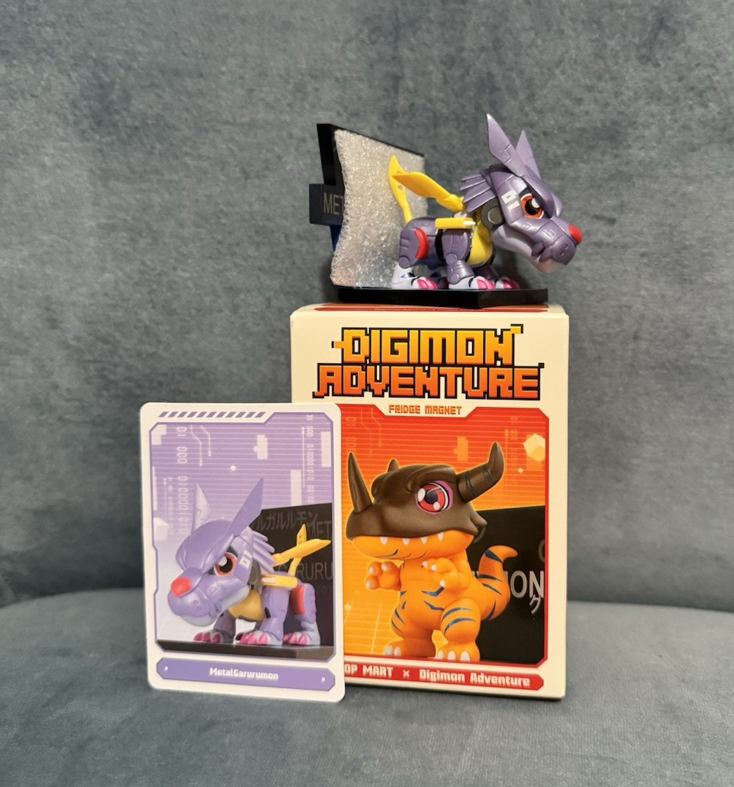 Pop Mart Digimon Adventure Fridge Magnet Figure Unopen Blind Box -Metalgarurumon