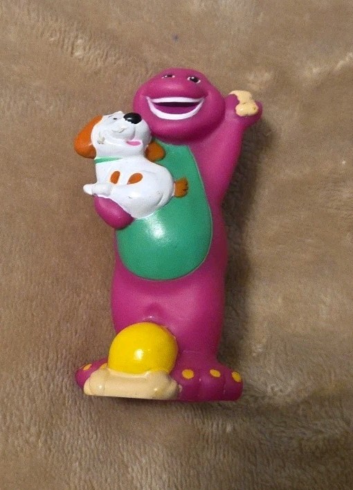 Barney And Friends Barney with Puppy 2001 Mattel Figure 3.25&Prime; Tall