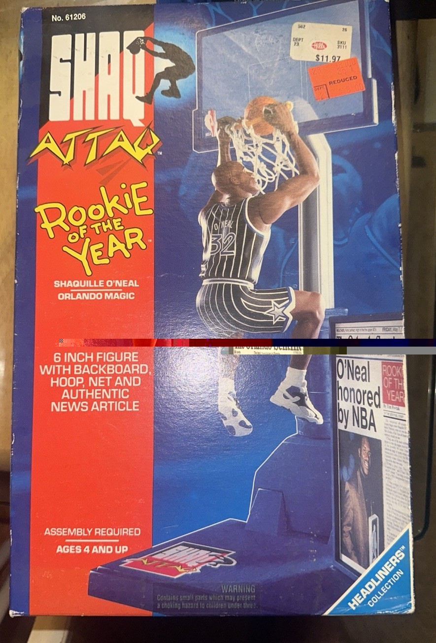 Vintage Shaquille O&rsquo;Neal 1993 Shaq Attack Rookie Of The Year NIB &FREE SHIPPING!