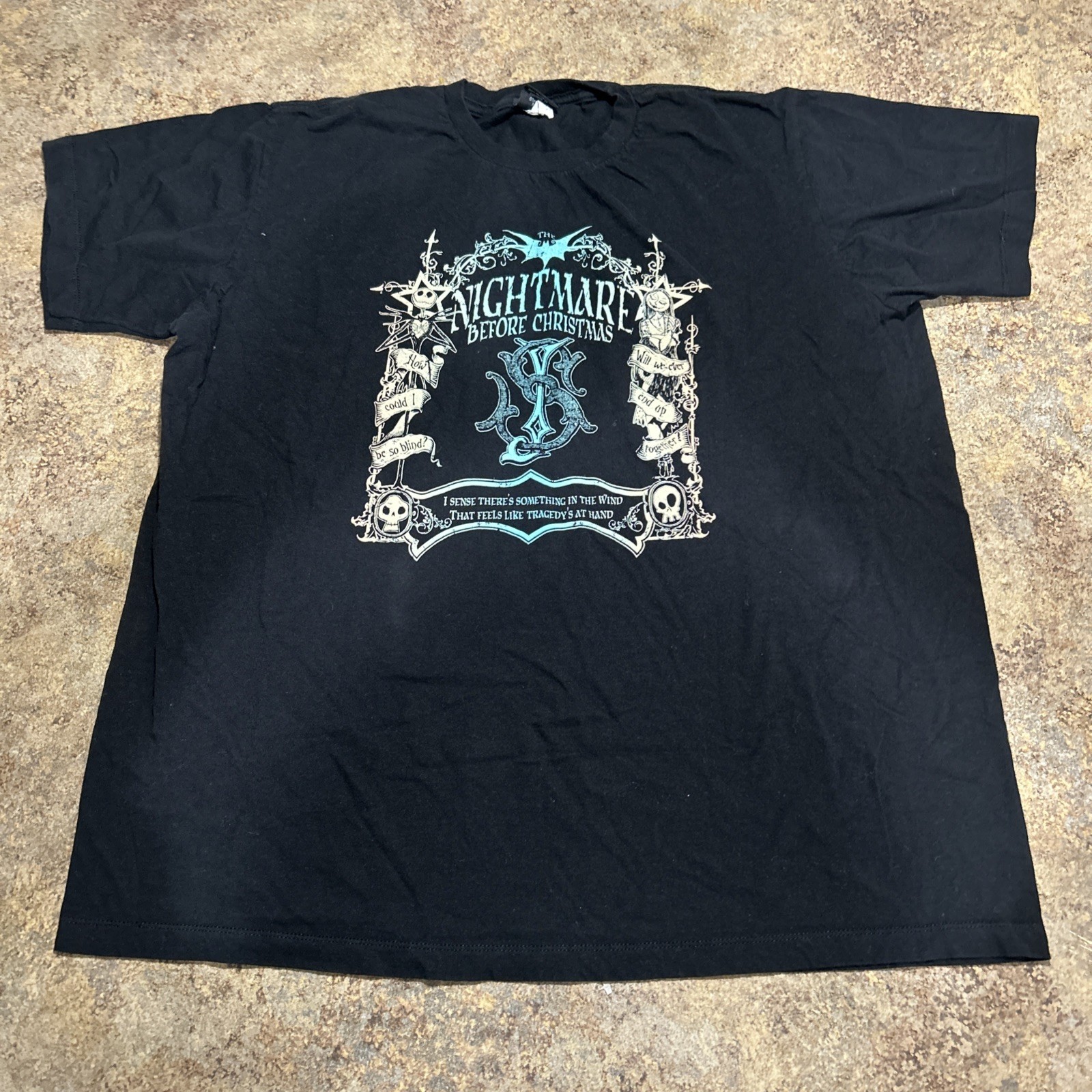 TIM BURTONS NIGHTMARE BEFORE CHRISTMAS SHIRT JACK SKELETON SIZE 2XL BLACK MENS