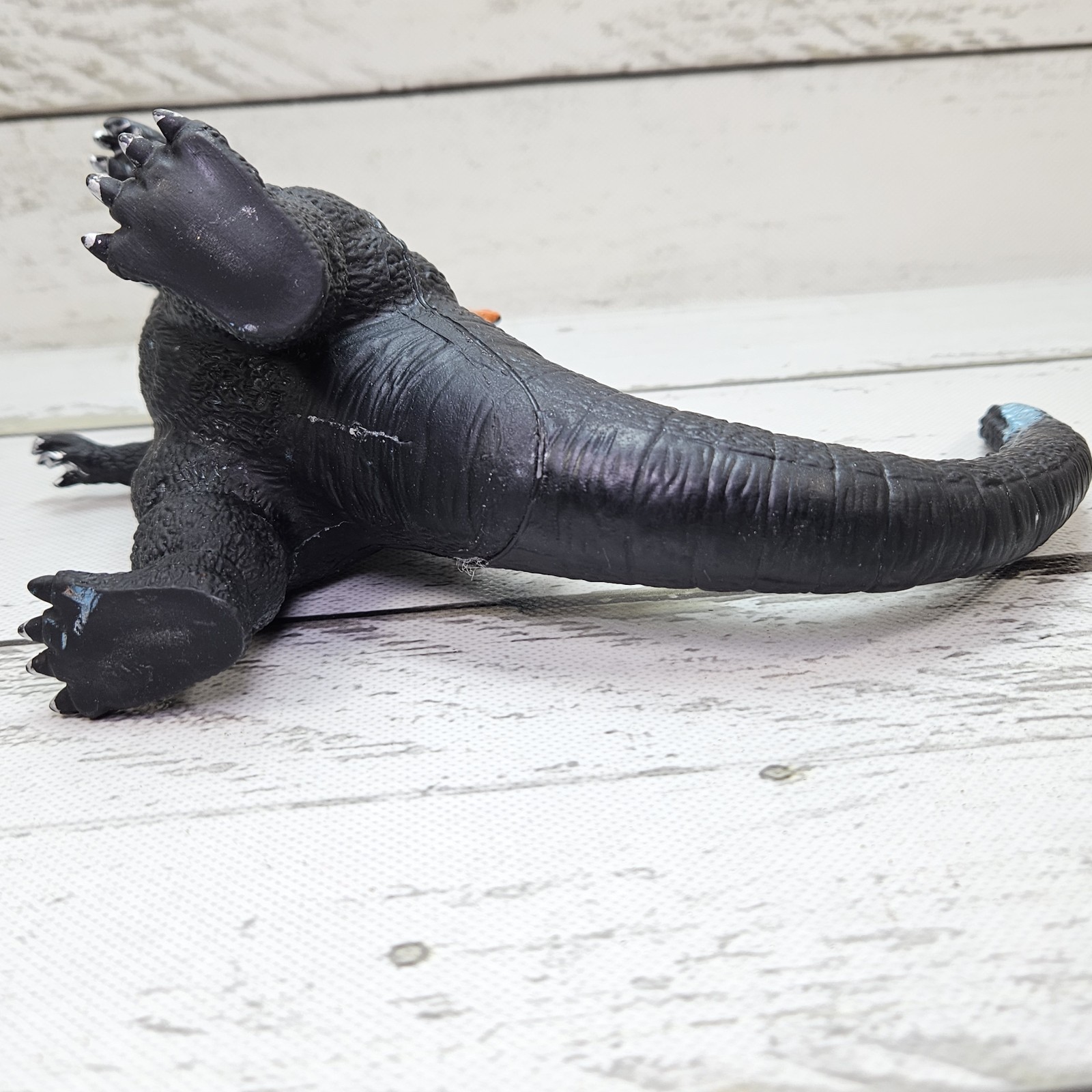 Soft Rubber Stuffed Godzilla Third Party Figure 6&Prime; Orange Blue Spikes Read