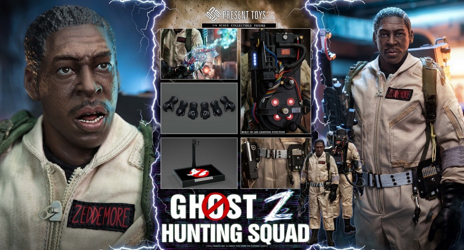 PRESENT TOYS PT-sp58 1/6 Ghost Hunting Squad Zeddemore Male Action Figure Model