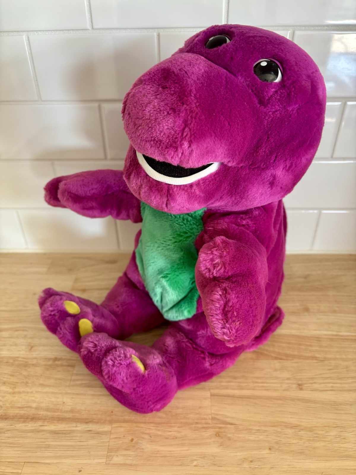 1997 Vtg ActiMates Barney 14” Microsoft Talking Singing Interactive Tested Works