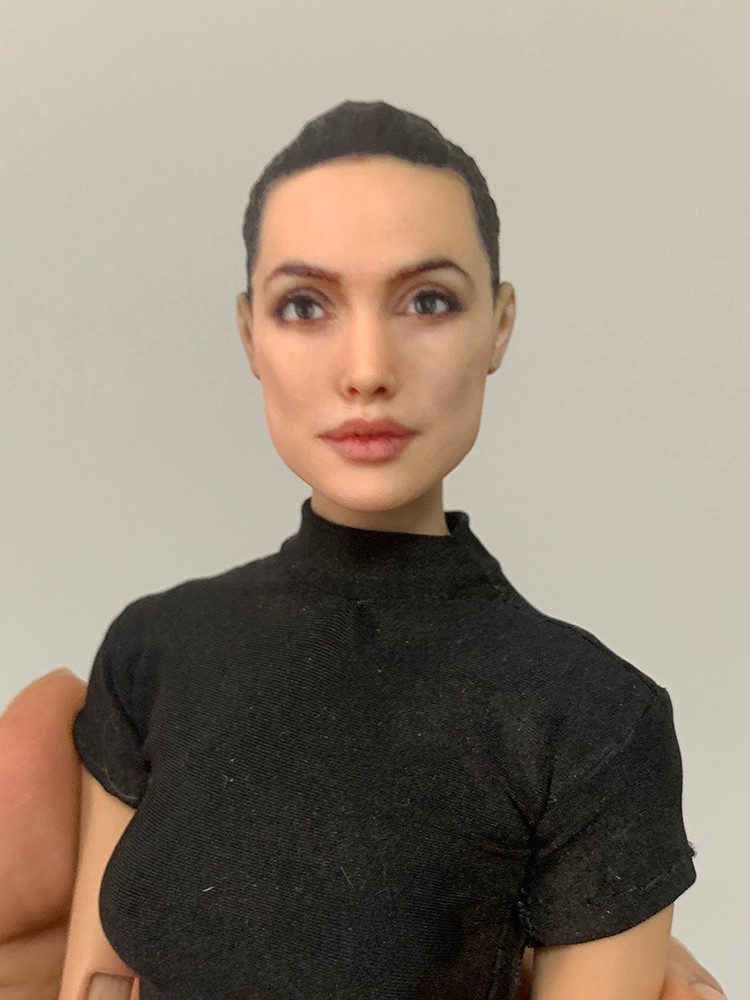 1:6 Angelina Jolie Beauty Girl Head Sculpt Fit 12&Prime; Female Action Figure Body