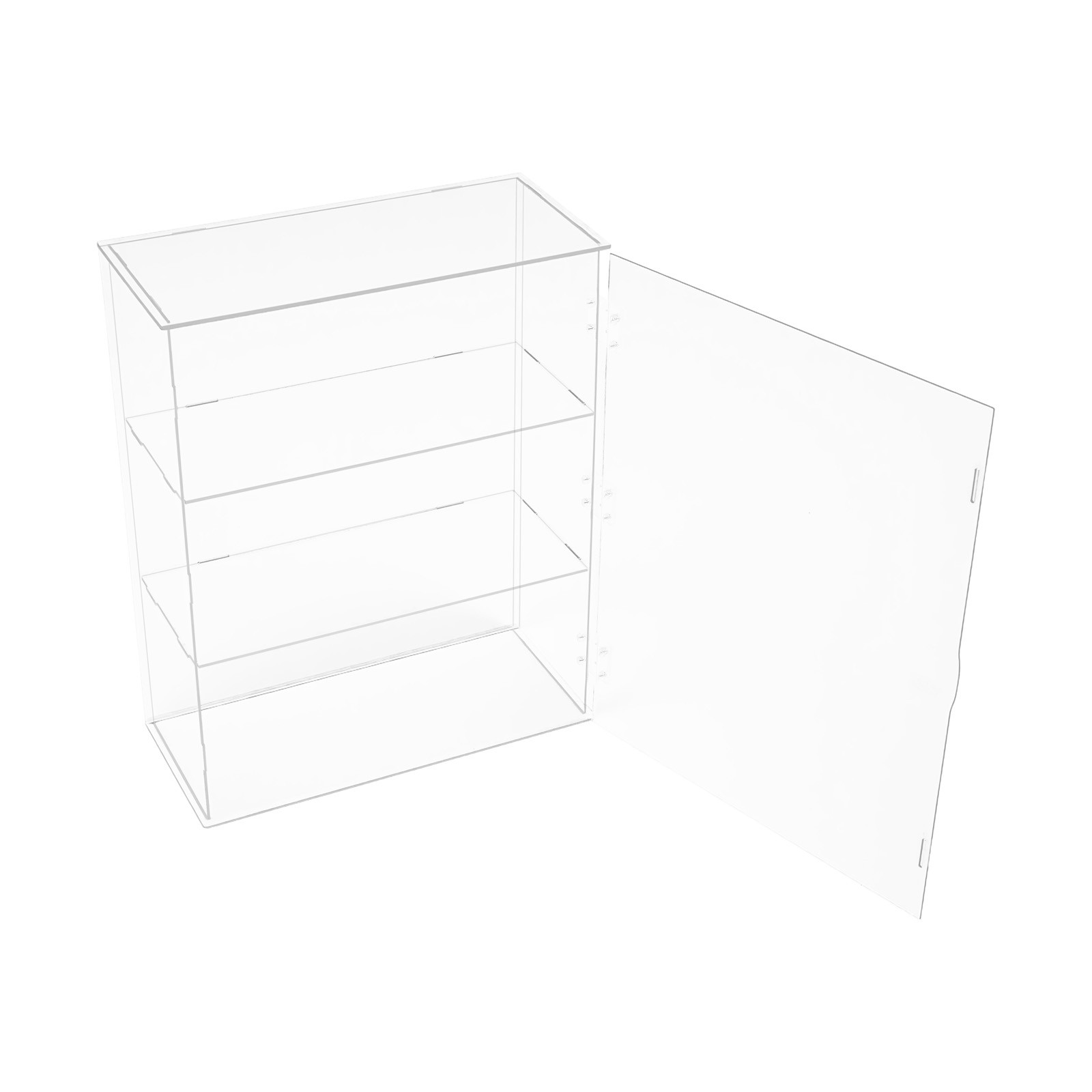 3-Tier Display Case Shelf Dustproof Clear Showcase Holder for Action Figures