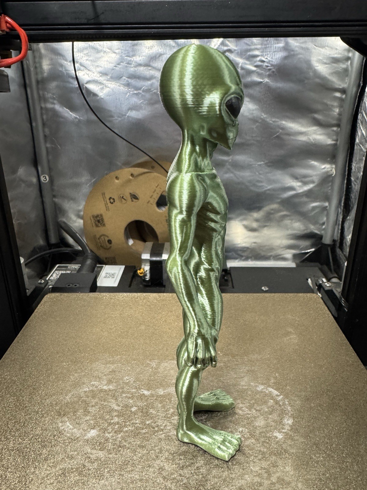 Area 51 Green Alien Action Figure 7” Tall Bronze Silk Version!