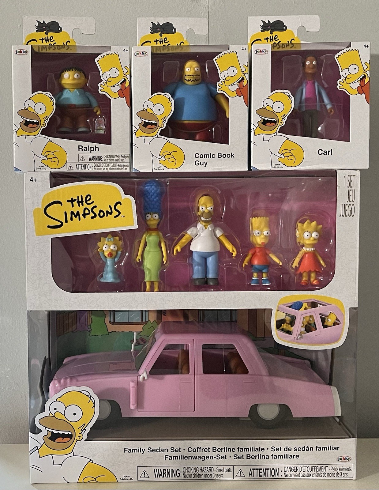 The Simpsons 2.5&Prime; Simpson Family with Sedan, Comic Book Guy Ralph 2.5” Lot