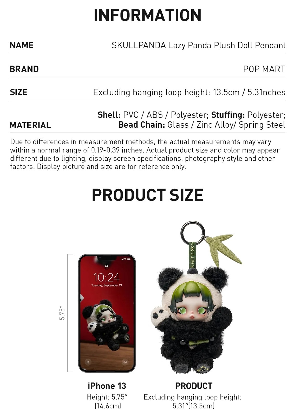100% Authentic Skullpanda Lazy Panda Plush Doll Pendant Trend Art Cute Toys Gift