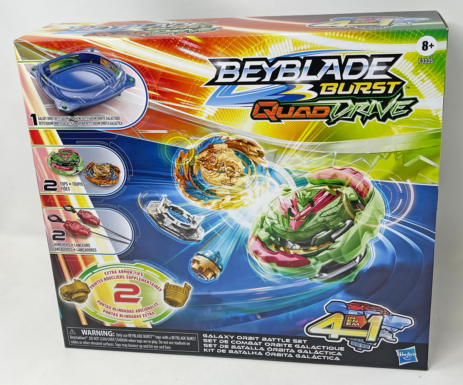 Hasbro Beyblade Burst QuadDrive F3335 Galaxy Orbit Battle Set 4 in 1 New