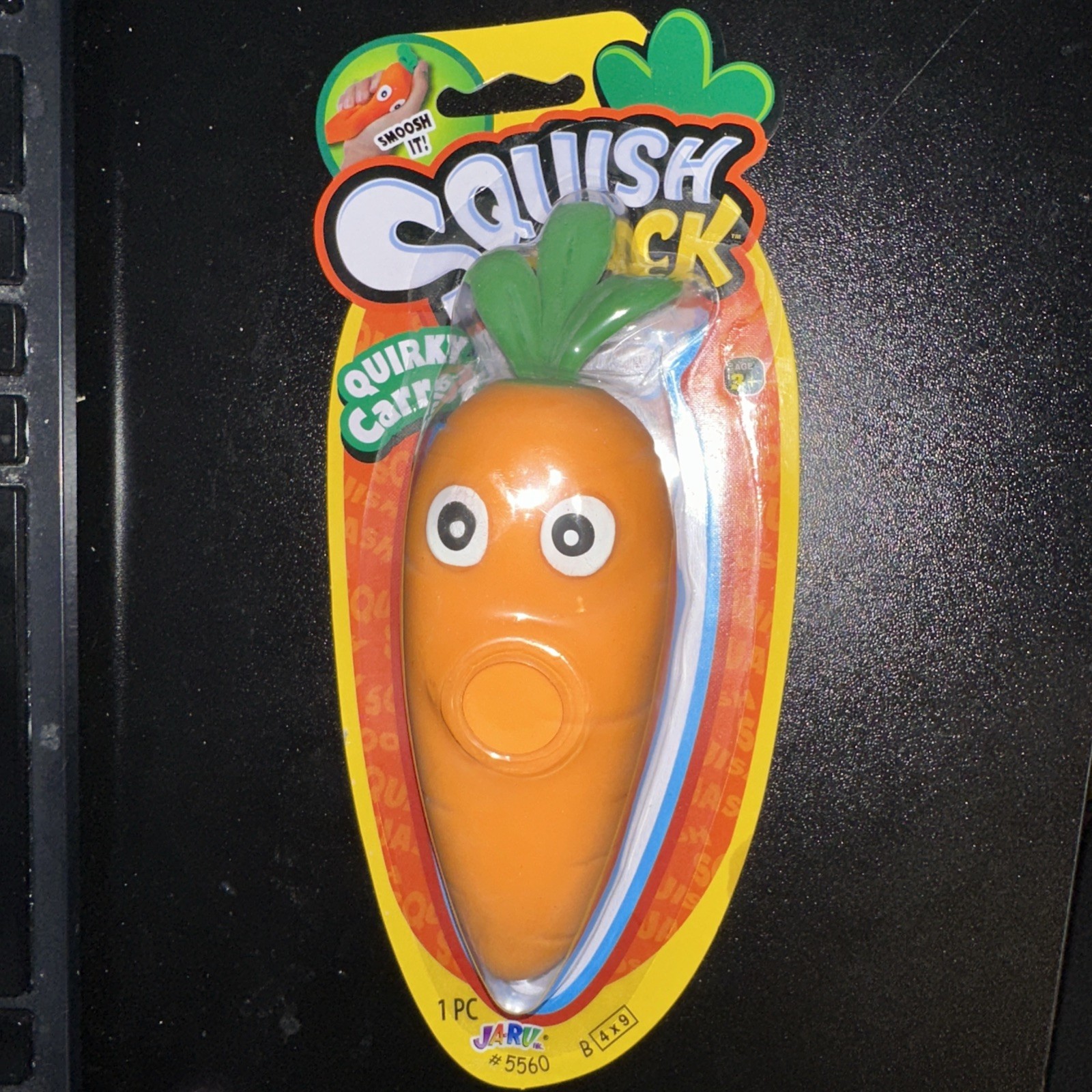 Squish Attack Carrot Quirky Stretch Smoosh It Squishy Veggie Toy Fidget Sand