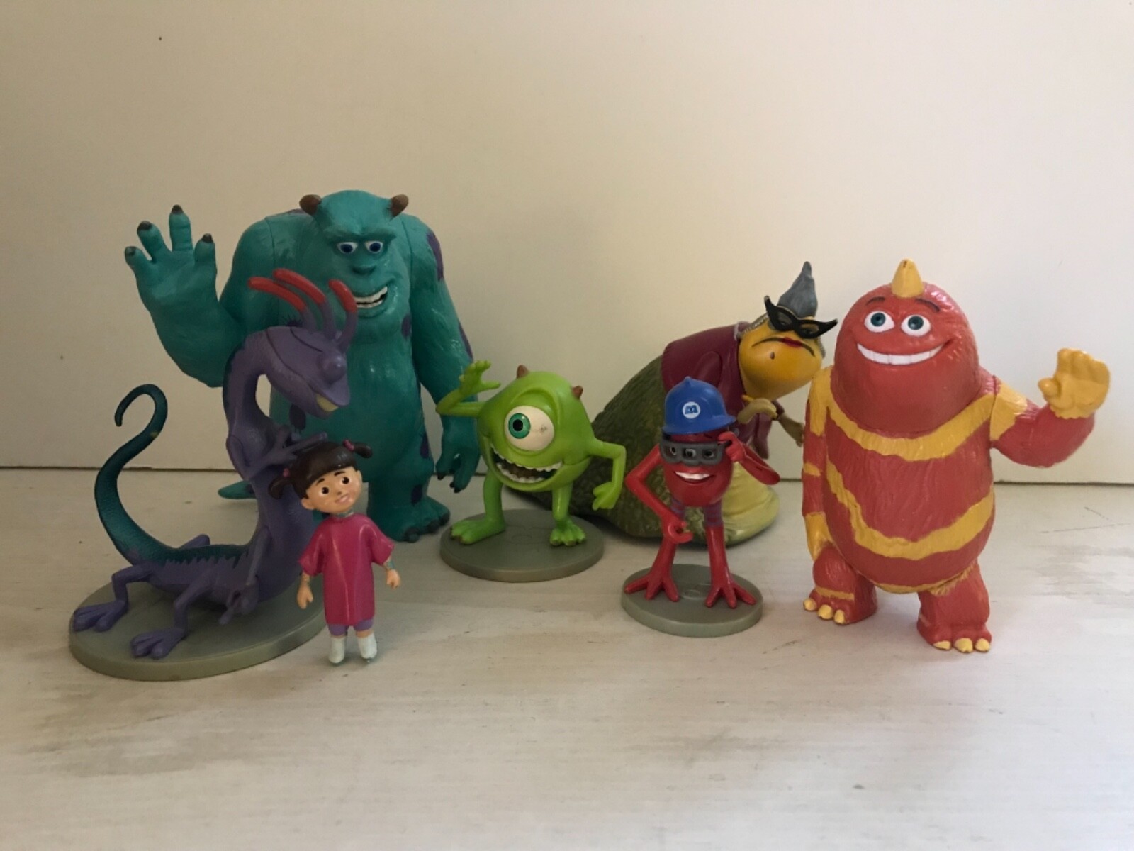 Disney Pixar Monsters Inc 7 Pc Figure Lot Play Set Cake Topper Set Mike Sully