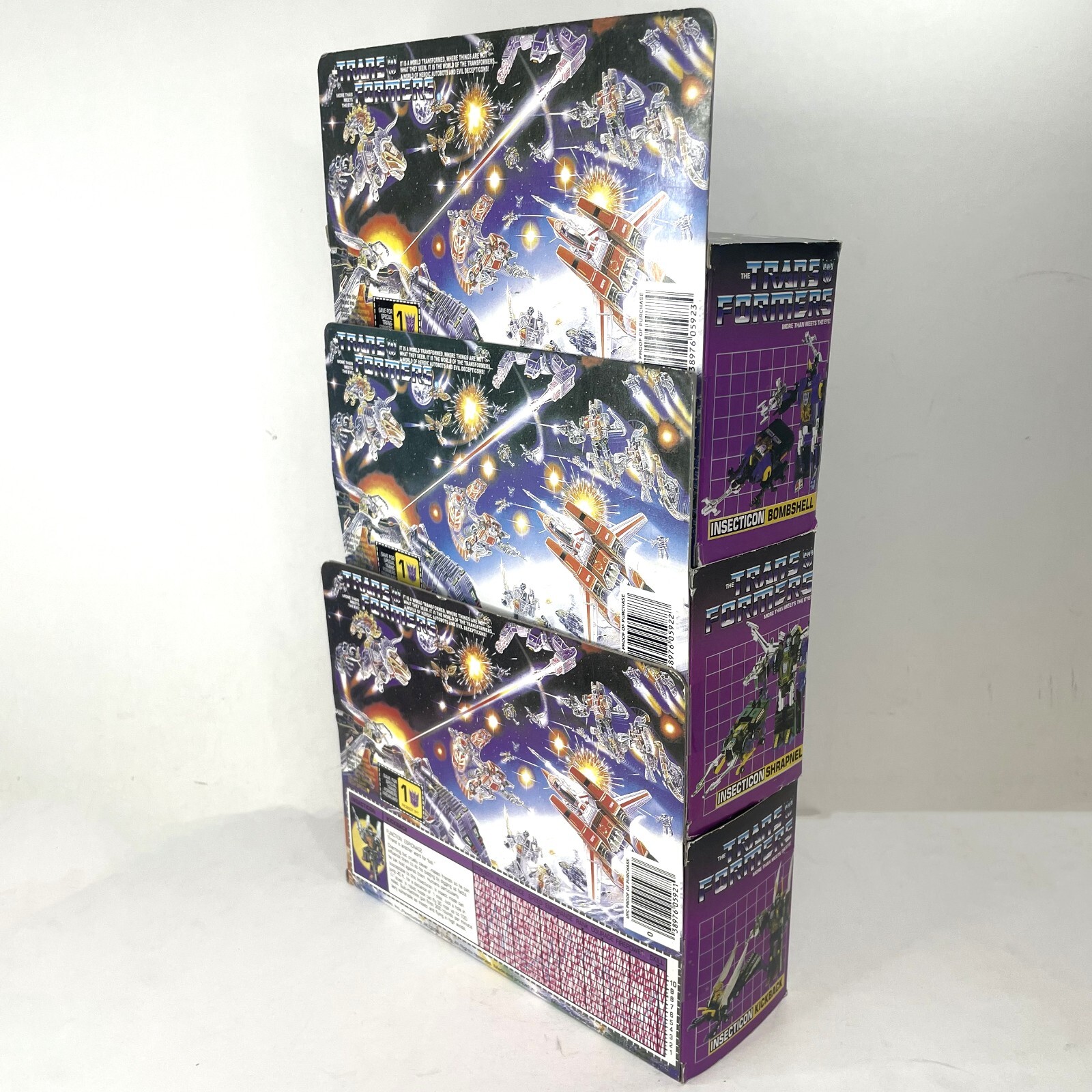 3 Pcs Transformers G1 Insecticon Team Bombshell Shrapnel Kickback Action Figure