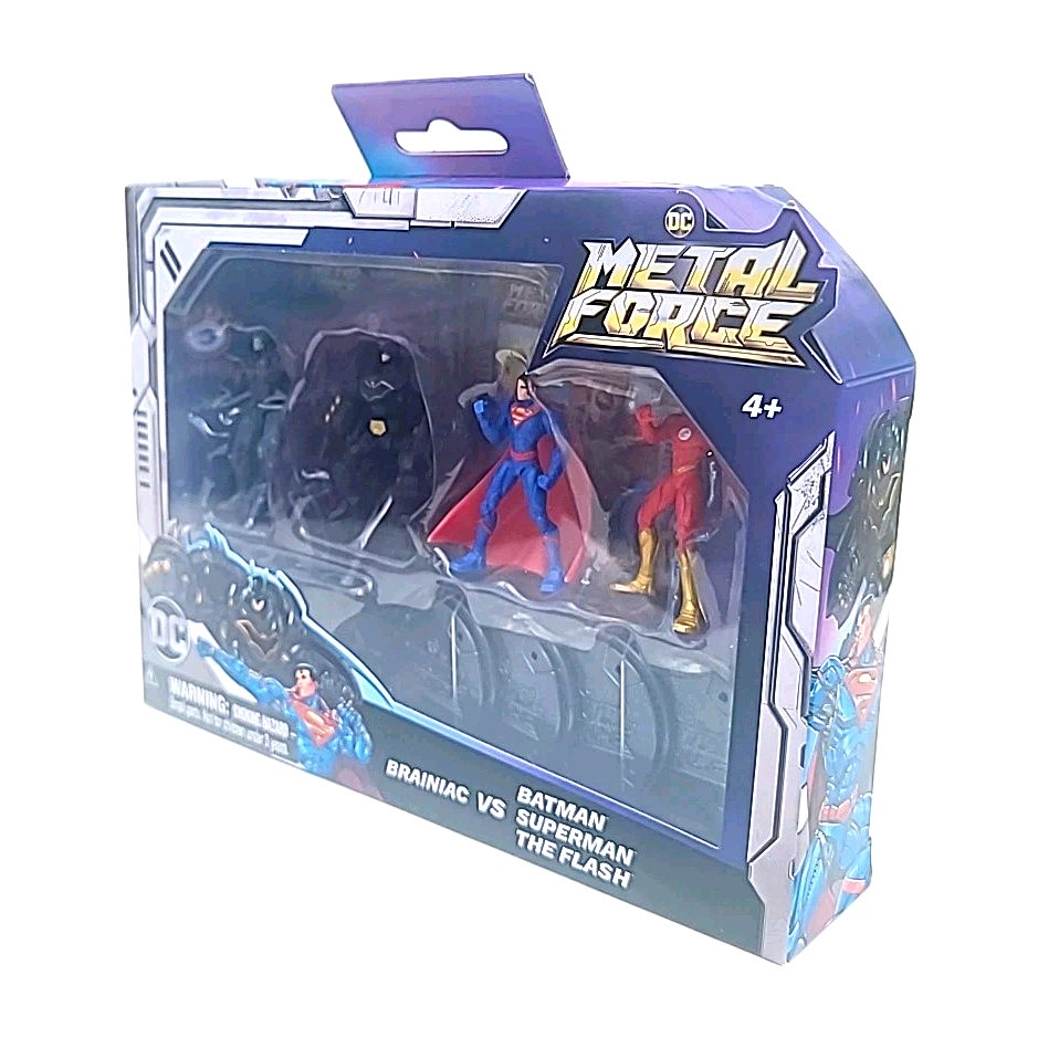 DC Comics Metal Force Team Up 4-Pack Batman Superman Flash Brainiac Figure Set