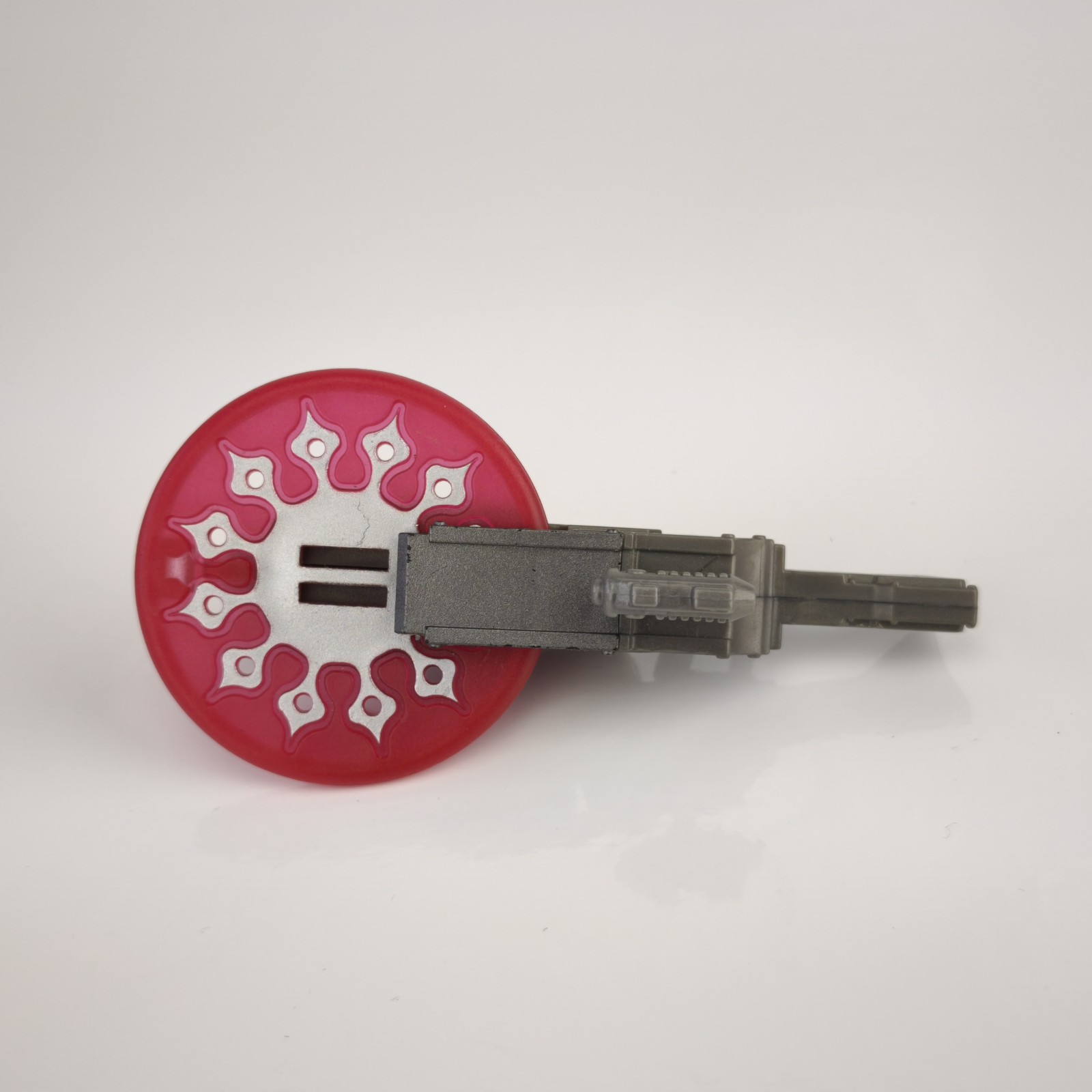 Plastic Sci-Fi Futuristic Toy Blaster Rifle 10cm Red Disc Launcher #6300