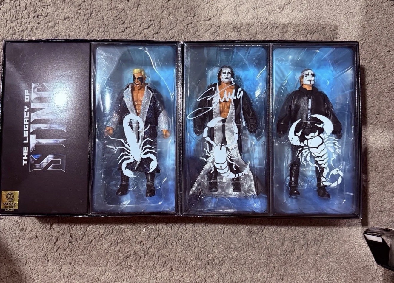AEW Jazwares Legacy of Sting 1/6000 Sting Action Figure 3 Pack Signed