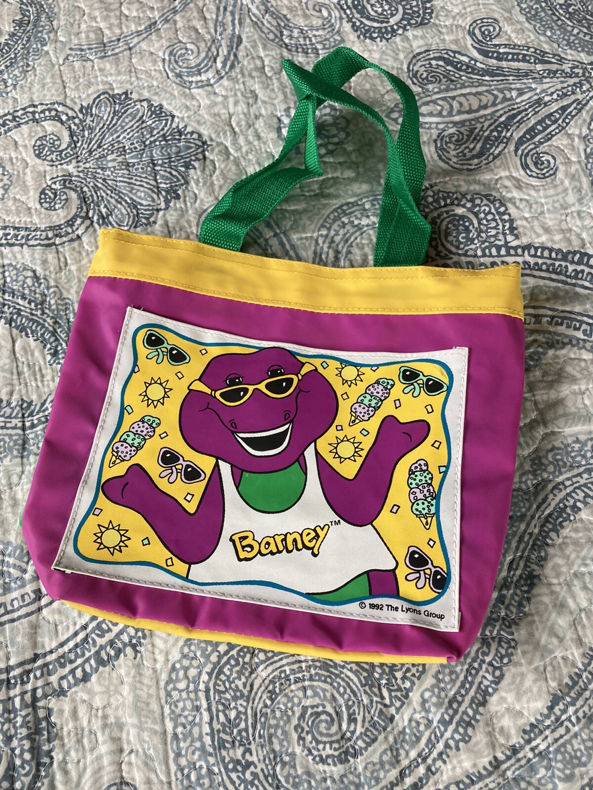 Vintage Barney The Dinosaur Tote Bag 1992 The Lyons Group