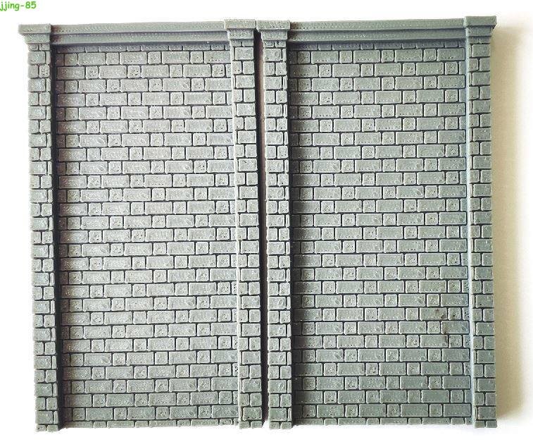 2pcs Ho Scale 1:87 Retaining Wall, Model Train Layout Diy Scenery Accessory