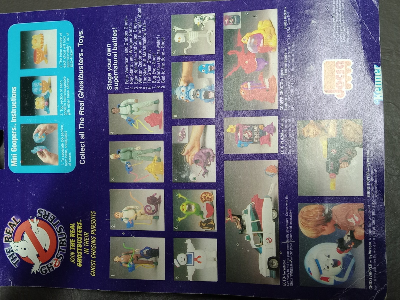 VINTAGE THE REAL GHOSTBUSTERS ECTO PLAZM W/ MINI GOOPERS JOCSA ARGENTINA CARD