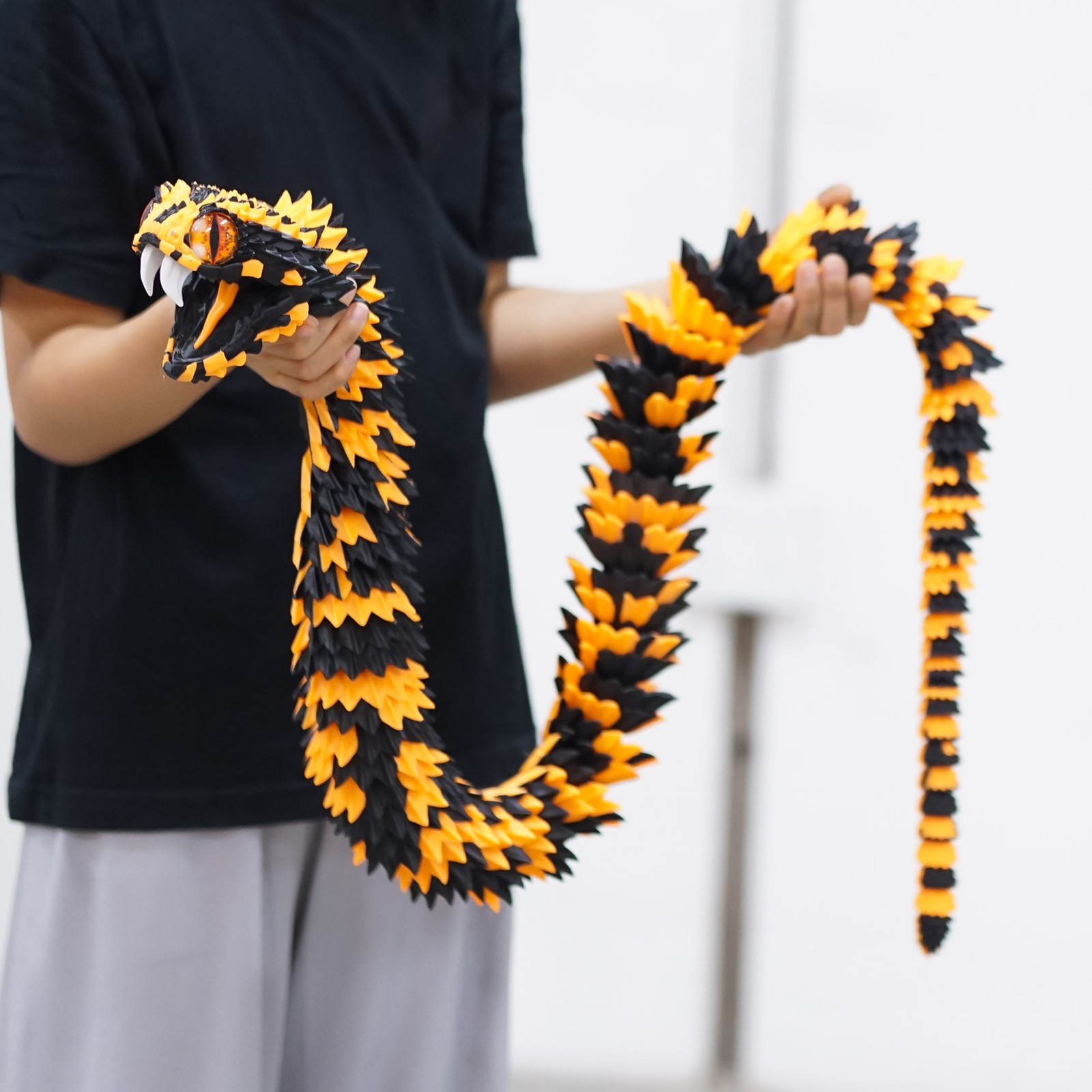 47.5inch 3D Printed Snake Model,Articulated Animals figure,Toys Home Decor