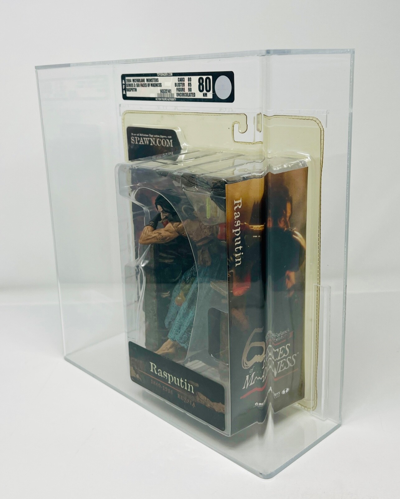 2004 RASPUTIN AFA U80NM MCFARLANE MONSTERS SERIES 3: 6 FACES OF MADNESS MIB MOC