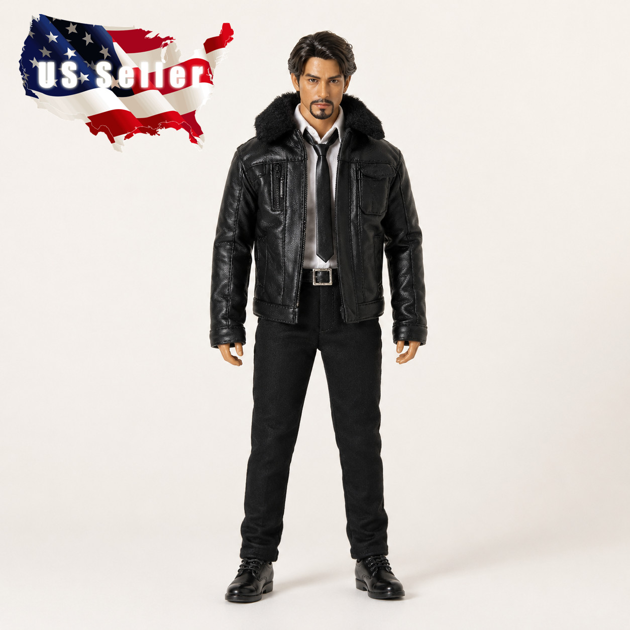 1/6 Leather Jacket Shirt Pants Outfit Set For 12&Prime; Hot Toys Standard Male Figure
