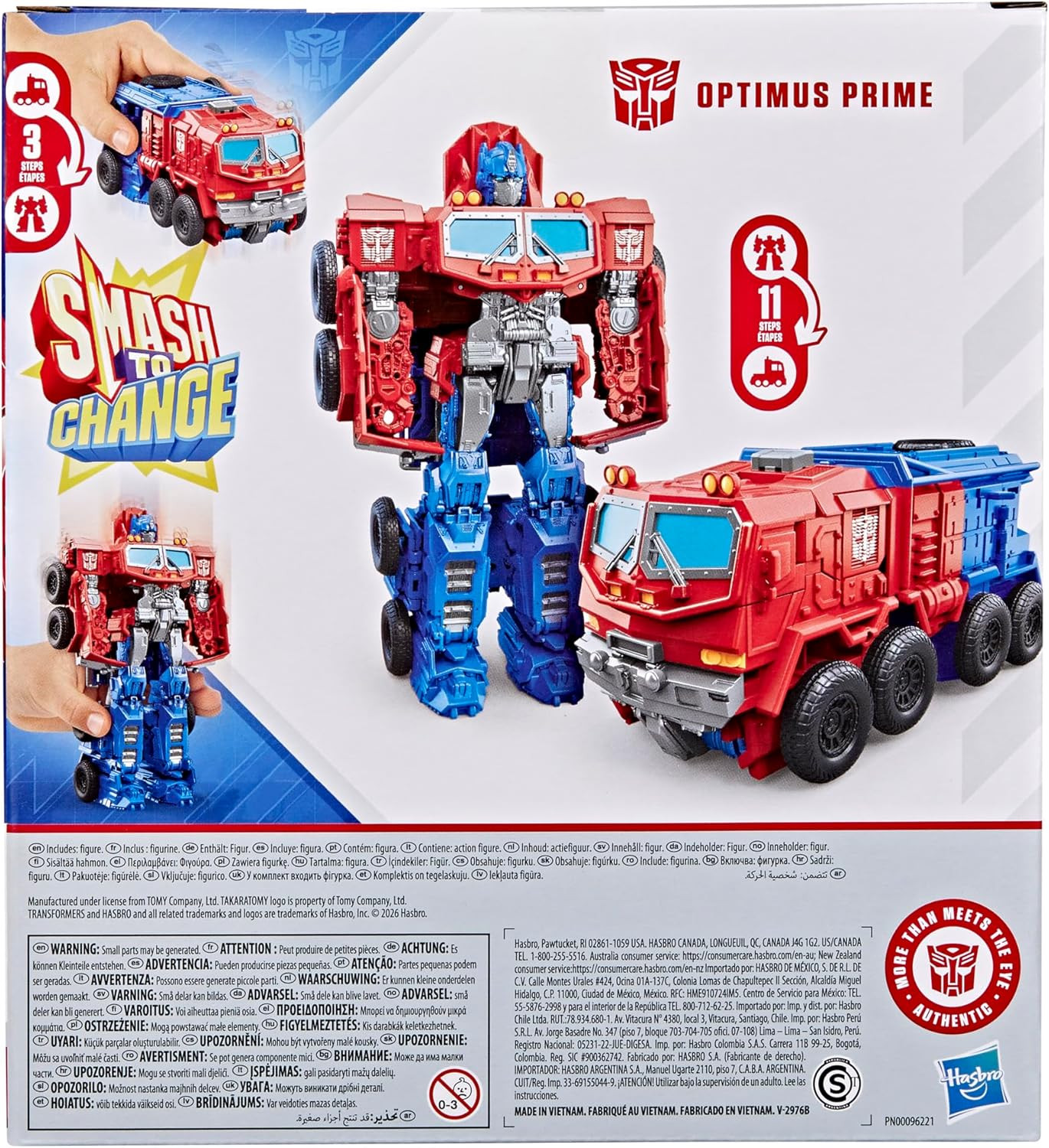Transformers Smash Changers Optimus Prime Action Figure, Changes from Robot Toy