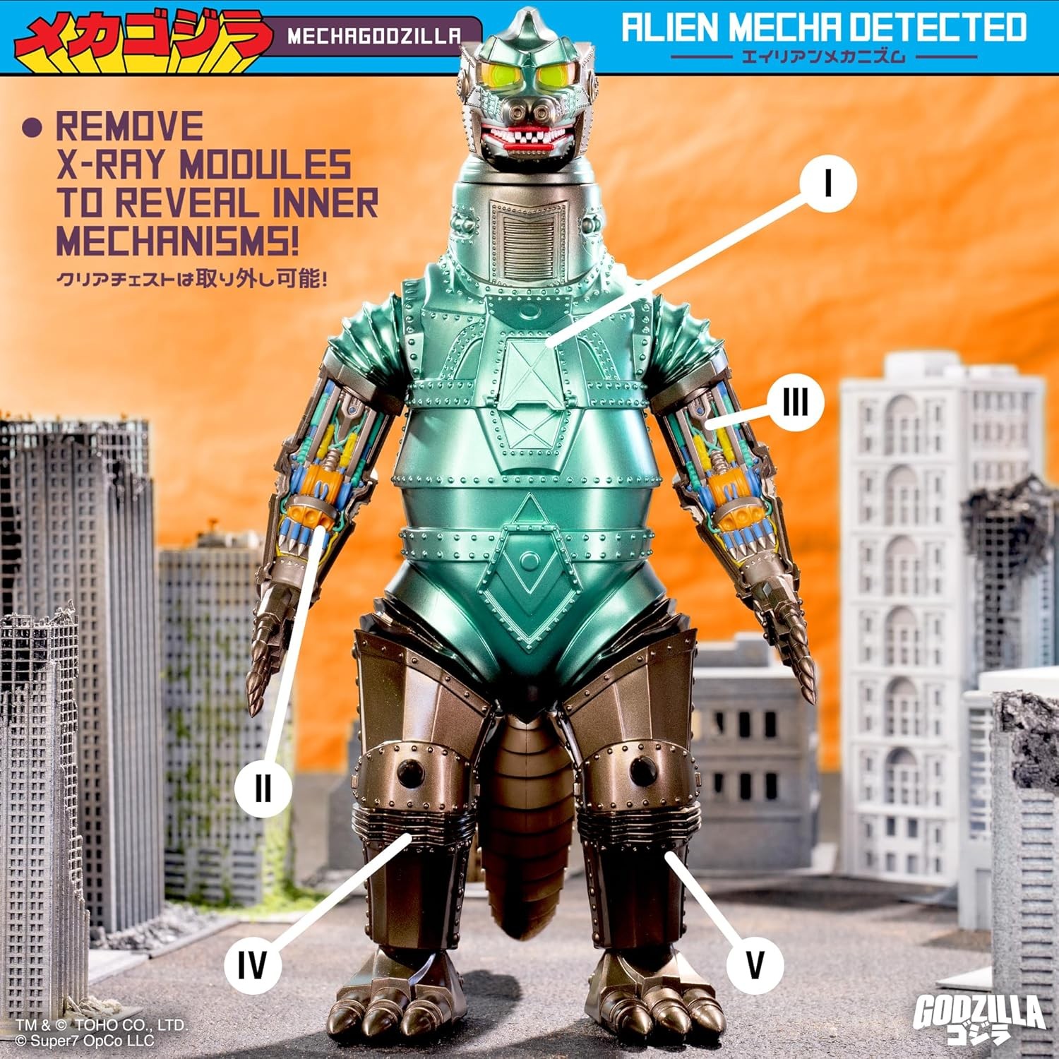 Godzilla Super Cyborg Toho Mechagodzilla 11&Prime; Toho Godzilla Action Figure Super7