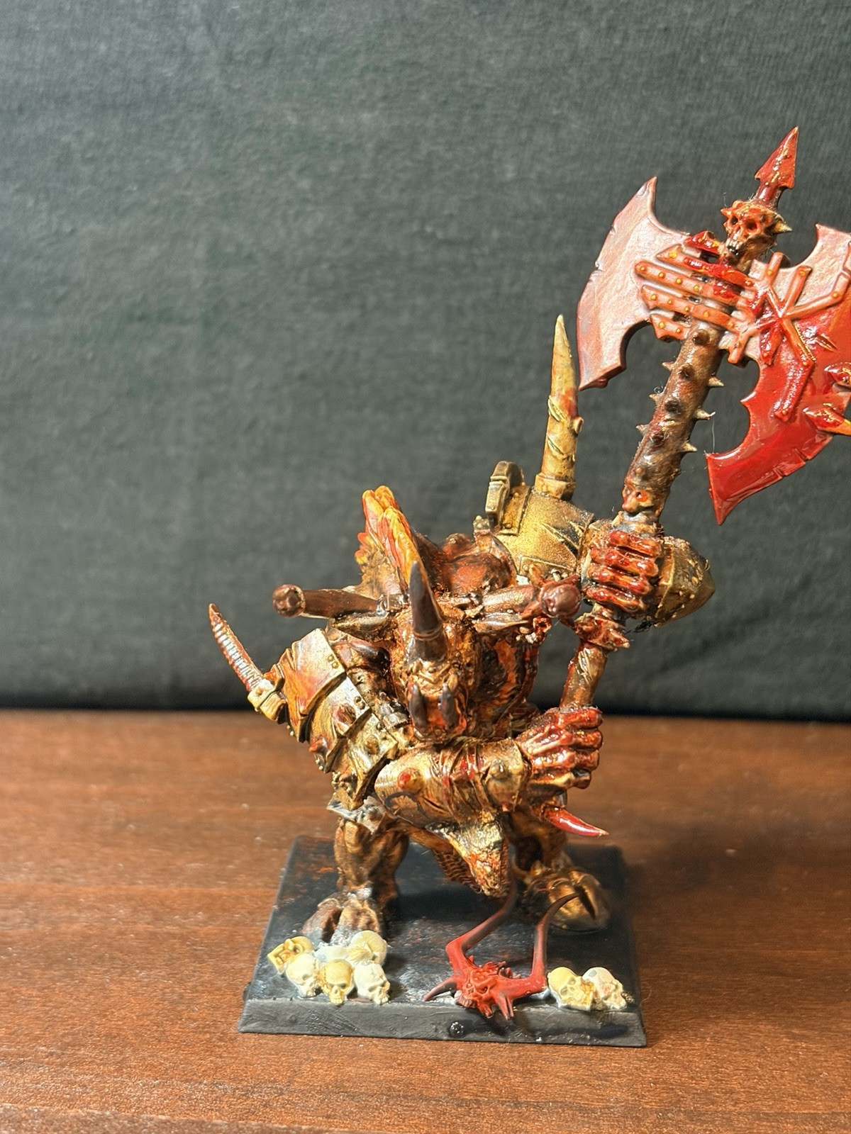 Custom Doombull Kitbash – Taurox Brass Bull Inspired Model w/ Bloodthirster Axe