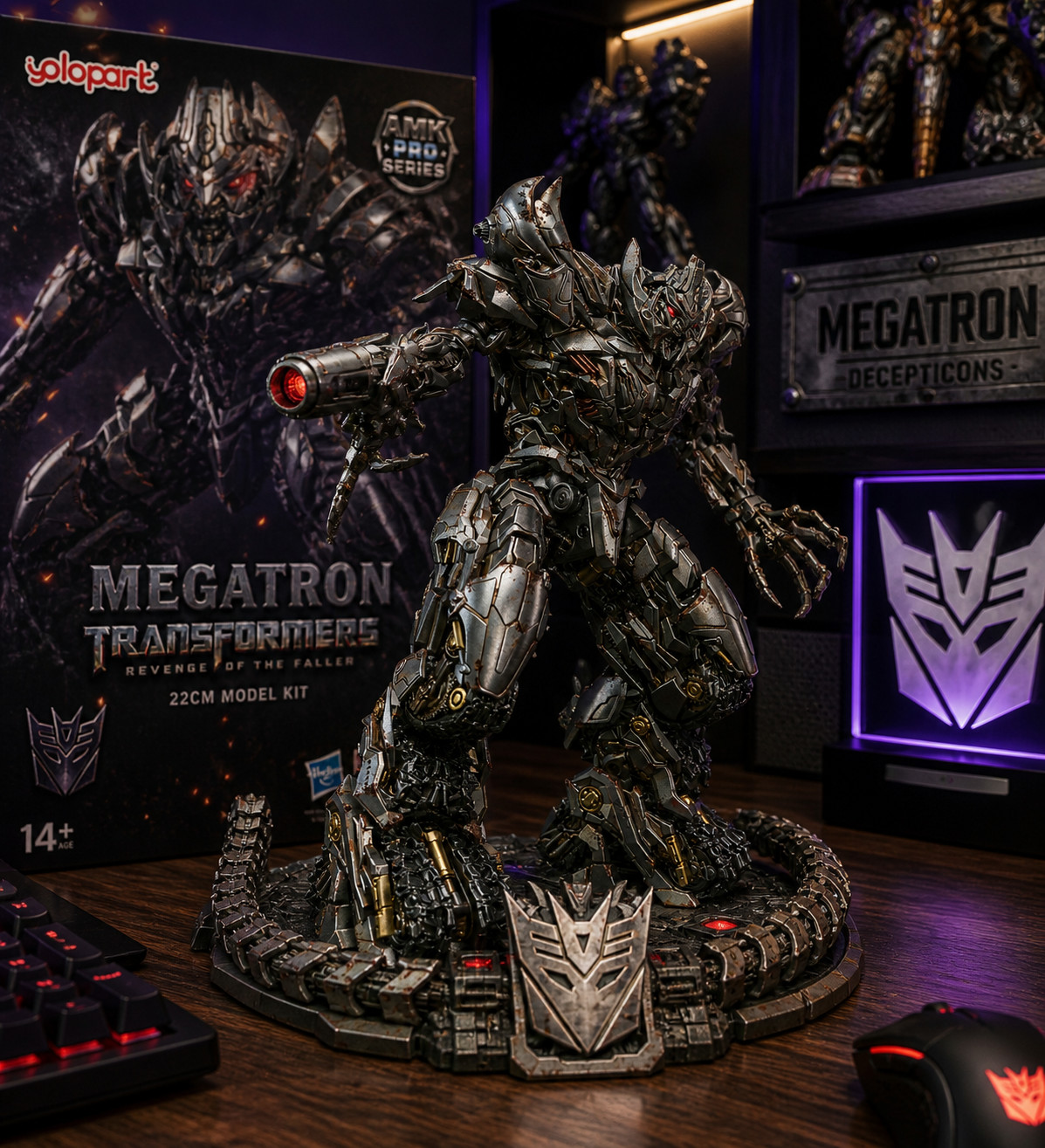 YOLOPARK Megatron 22cm Transformers ROTF AMK PRO LED Diecast Model Kit