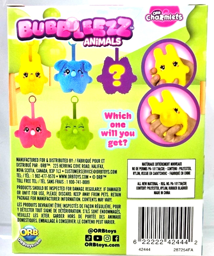 Orb Charmlets * Mys BUBBLEEZZ ANIMALS, Blows bubbles plush fidget * You Choose
