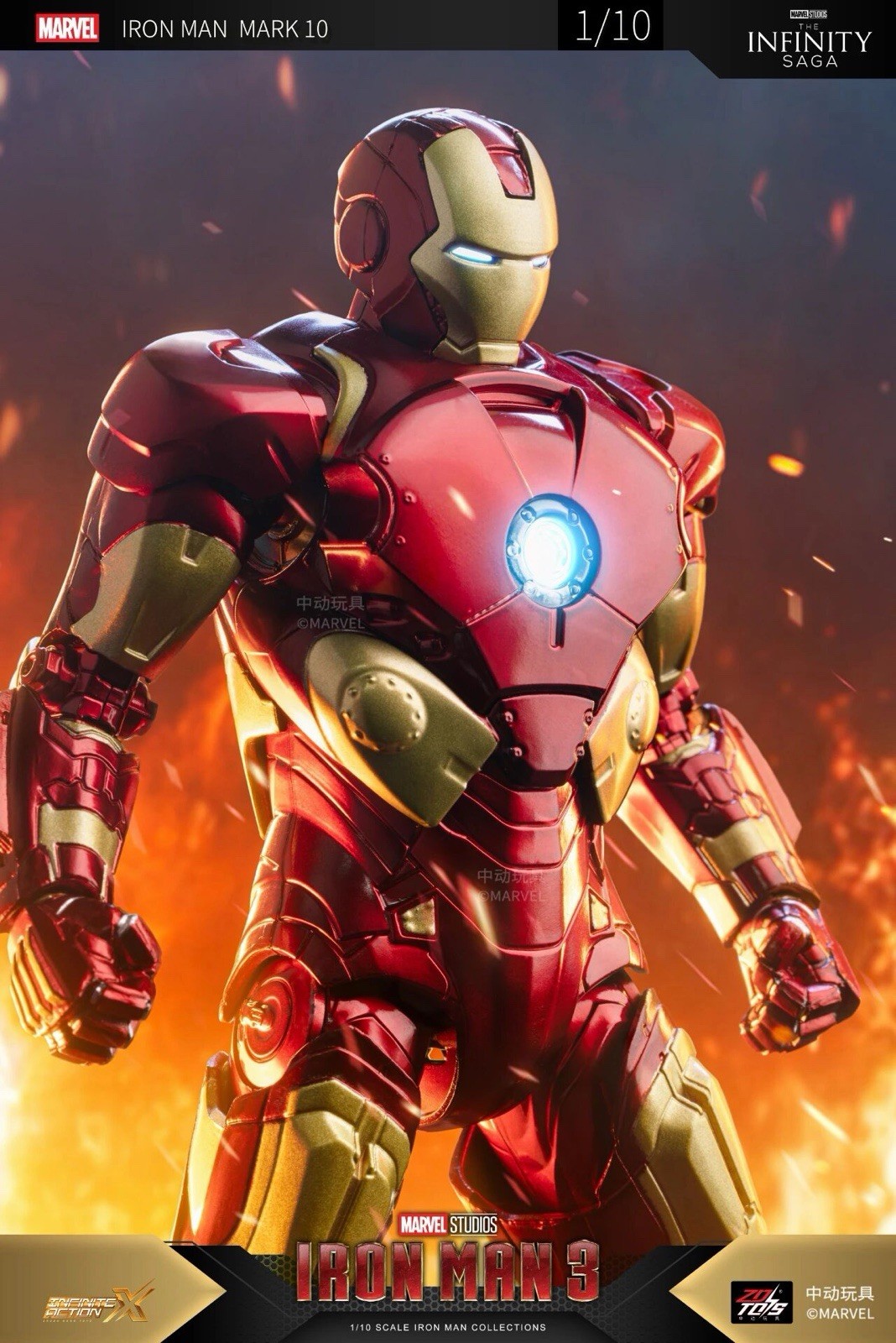 zd toys IRON MAN MARK 10 mark x 1/10 scale action figure iron man 3 MARVEL NEW