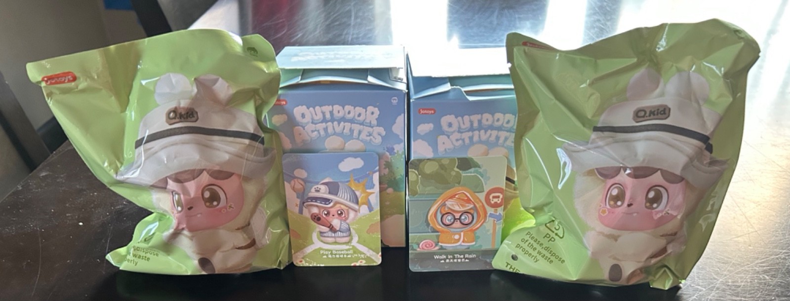 Q.Kid Outdoor Activities Series Plush Blind Box Walk in the rain & Play Baseball