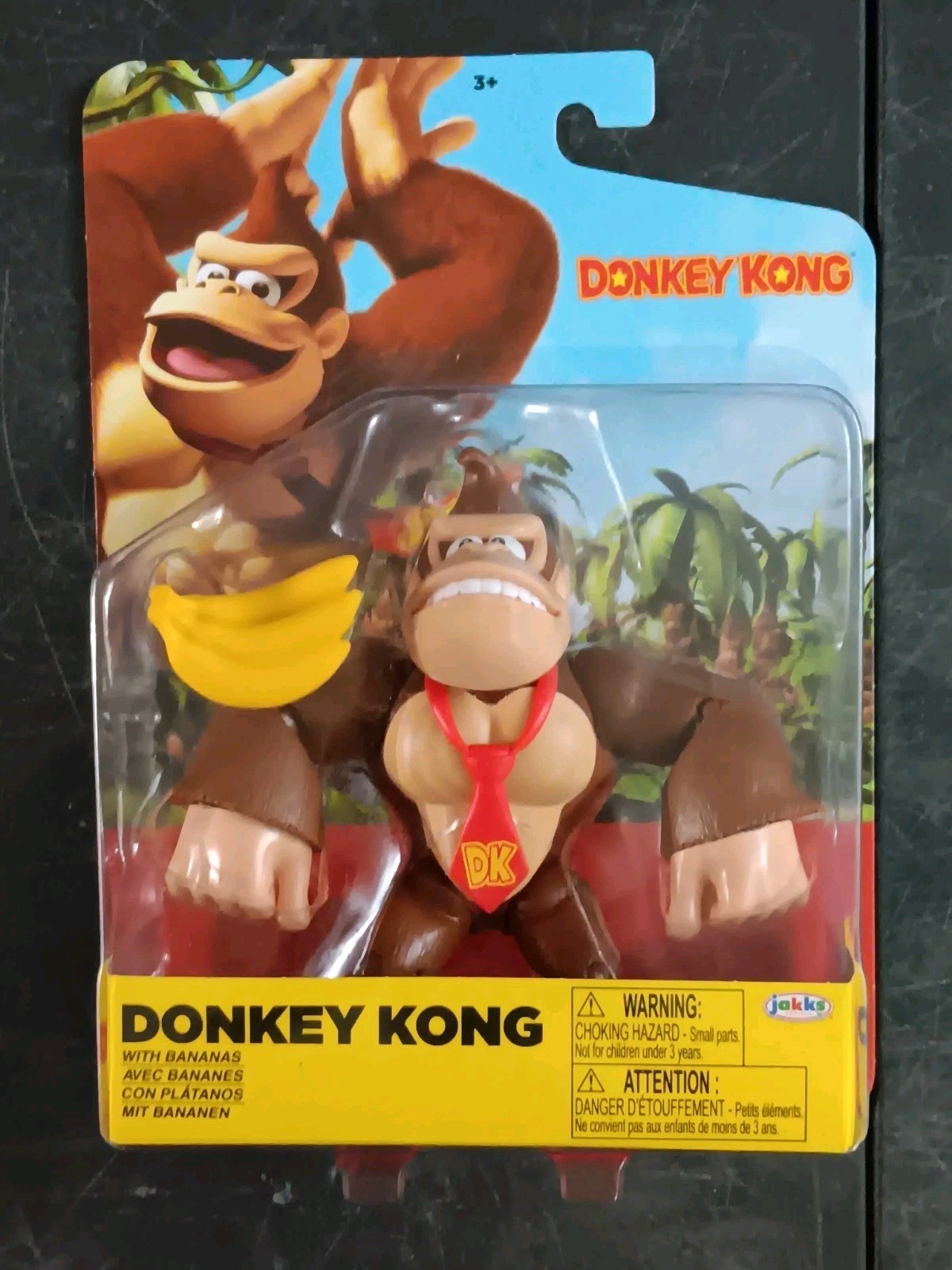 *FREE SHIP* 4&Prime; DONKEY KONG + BANANAS Super Mario World of Nintendo Jakks Pacific