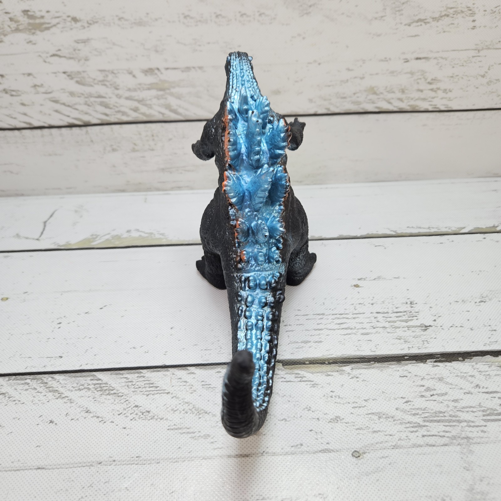 Soft Rubber Stuffed Godzilla Third Party Figure 6&Prime; Orange Blue Spikes Read