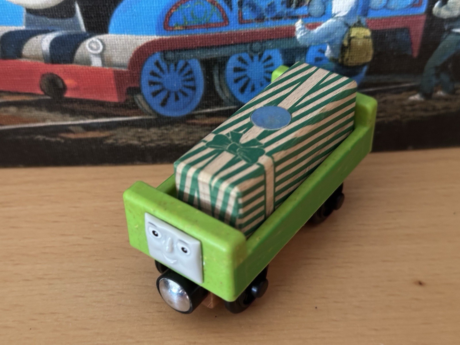 Fisher Price Wooden Thomas Train Green Christmas Troublesome Truck!