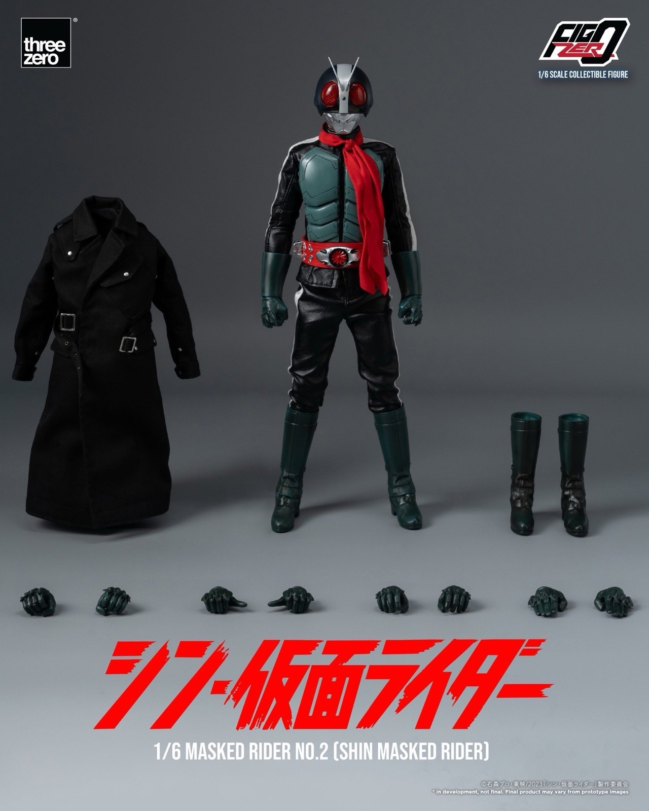 ThreeZero FigZero Shin Masked Rider No.2 Kamen Rider Sixth Scale Figure – NEW!