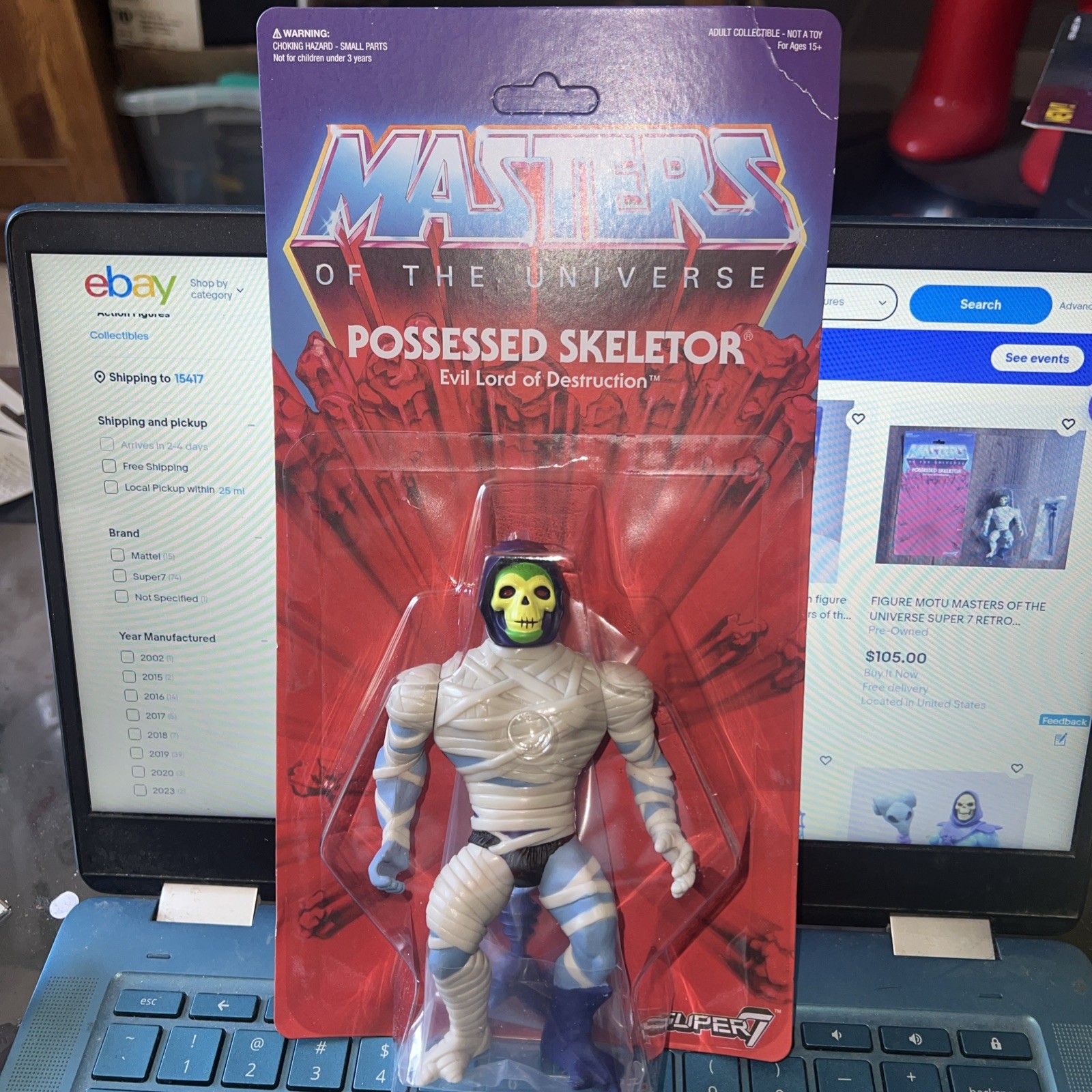 New 2016 Super7 Possessed Skeletor Retro Figure MOTU Masters of the Universe