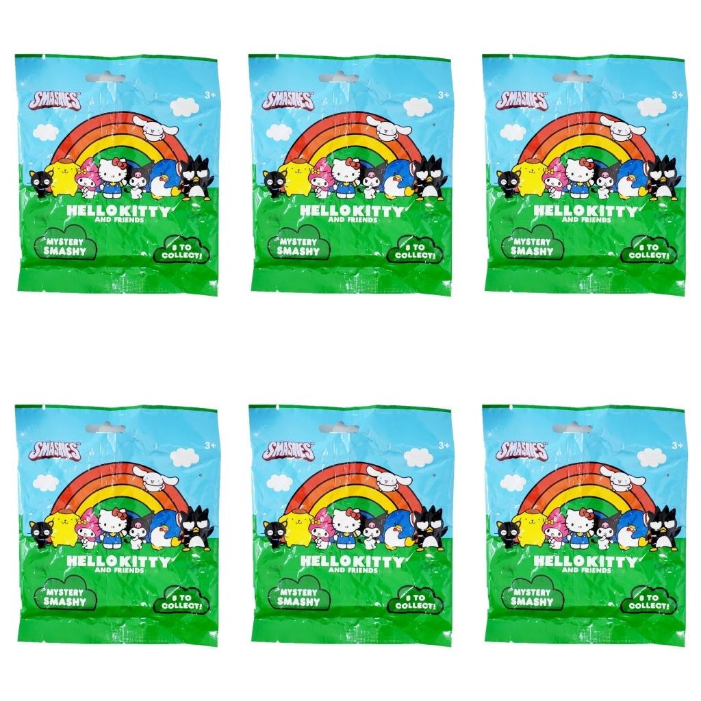 Hello Kitty + Friends Smashies : Lot of 6 NEW Sealed Blind Bags (Bin38)