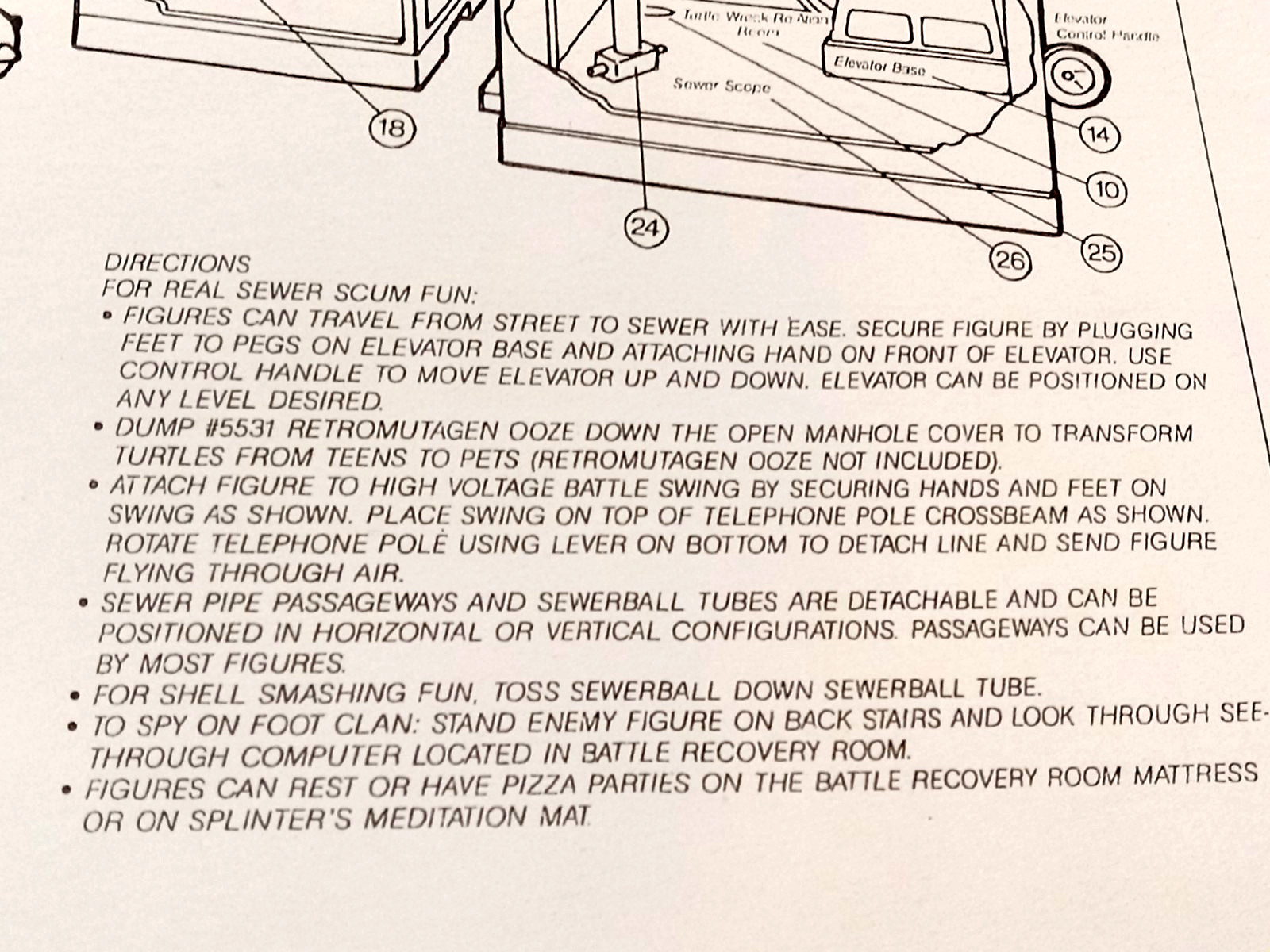 1989 TMNT Blueprint/Instructions Sewer System Lair-Detailed & Sharp-Copy