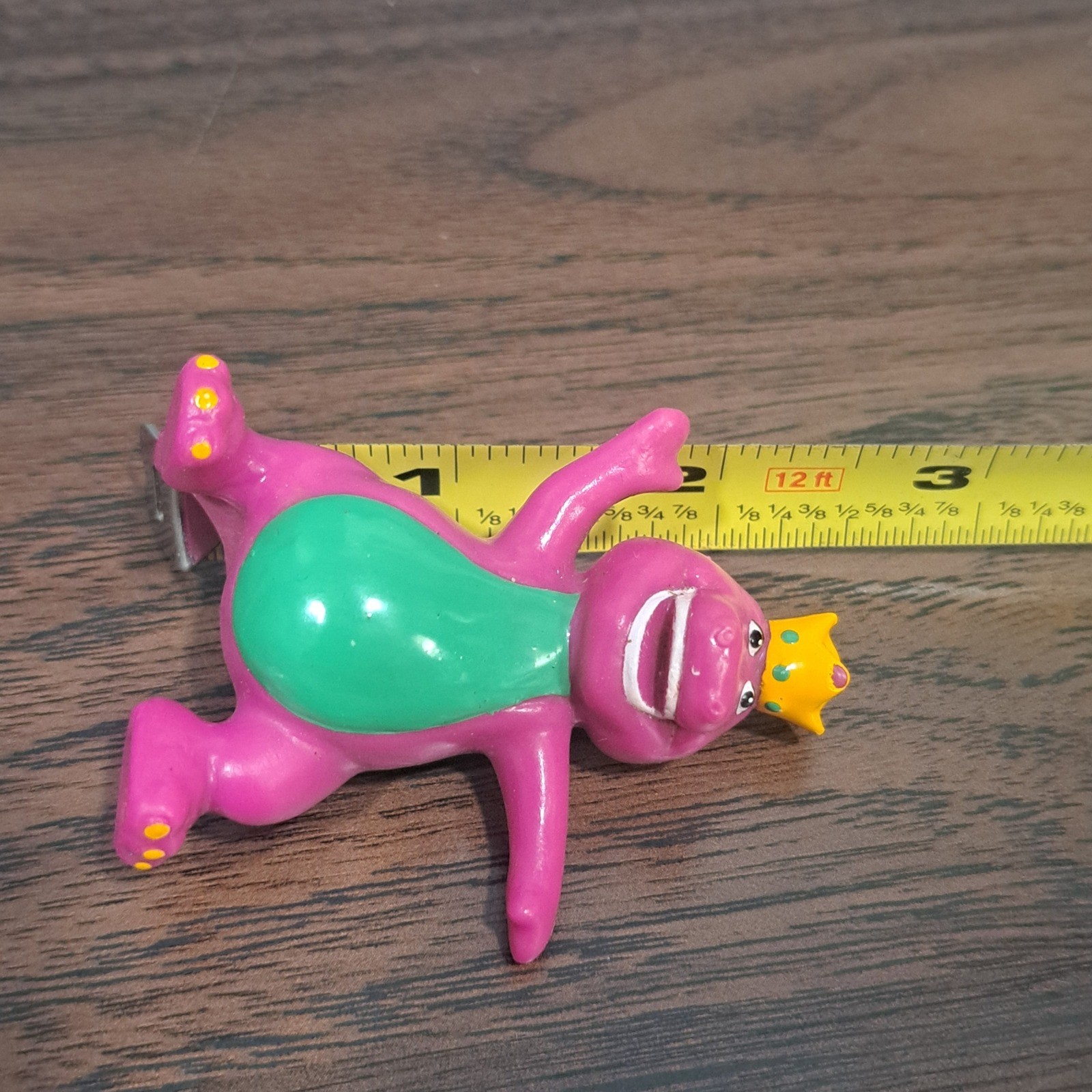 VTG 1993 Barney the Dinosaur PVC Mini Figure with Crown Lyons Group Toy 90s Kids