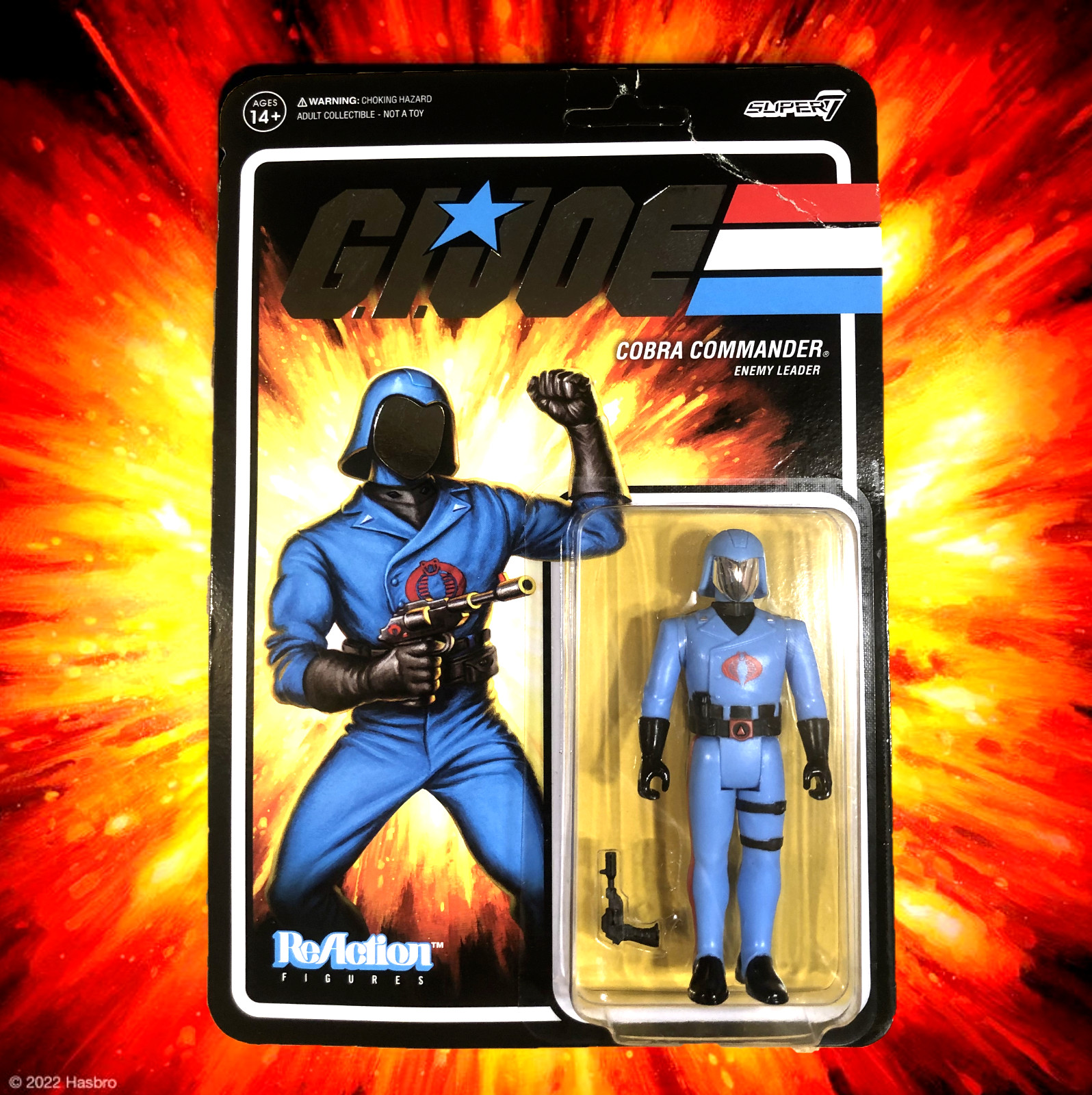 G.I. JOE Cobra Commander Enemy Leader 3.75&Prime; ReAction Figure Vac Metal Variant